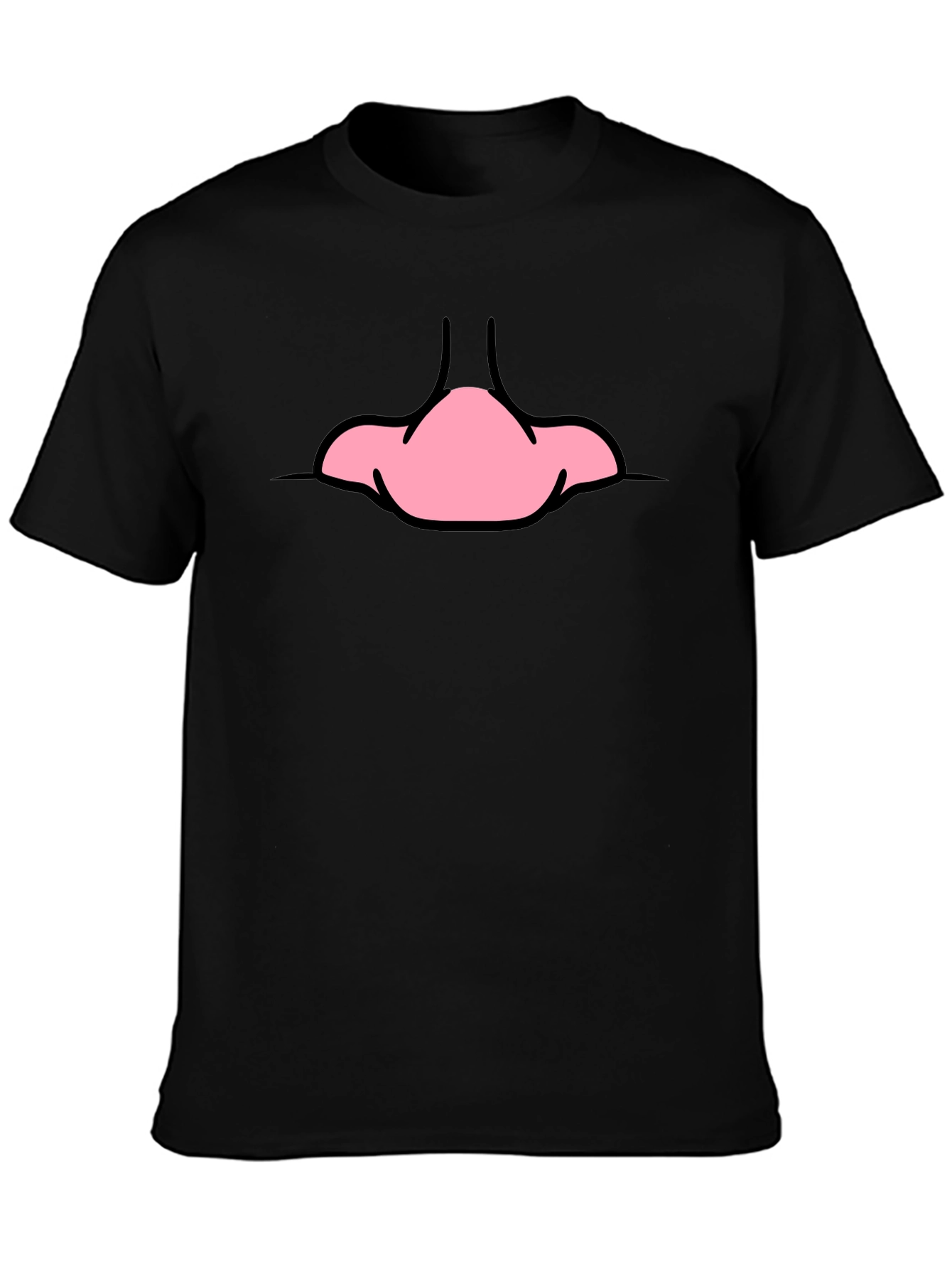 Funny Cartoon Nose Black T-Shirt