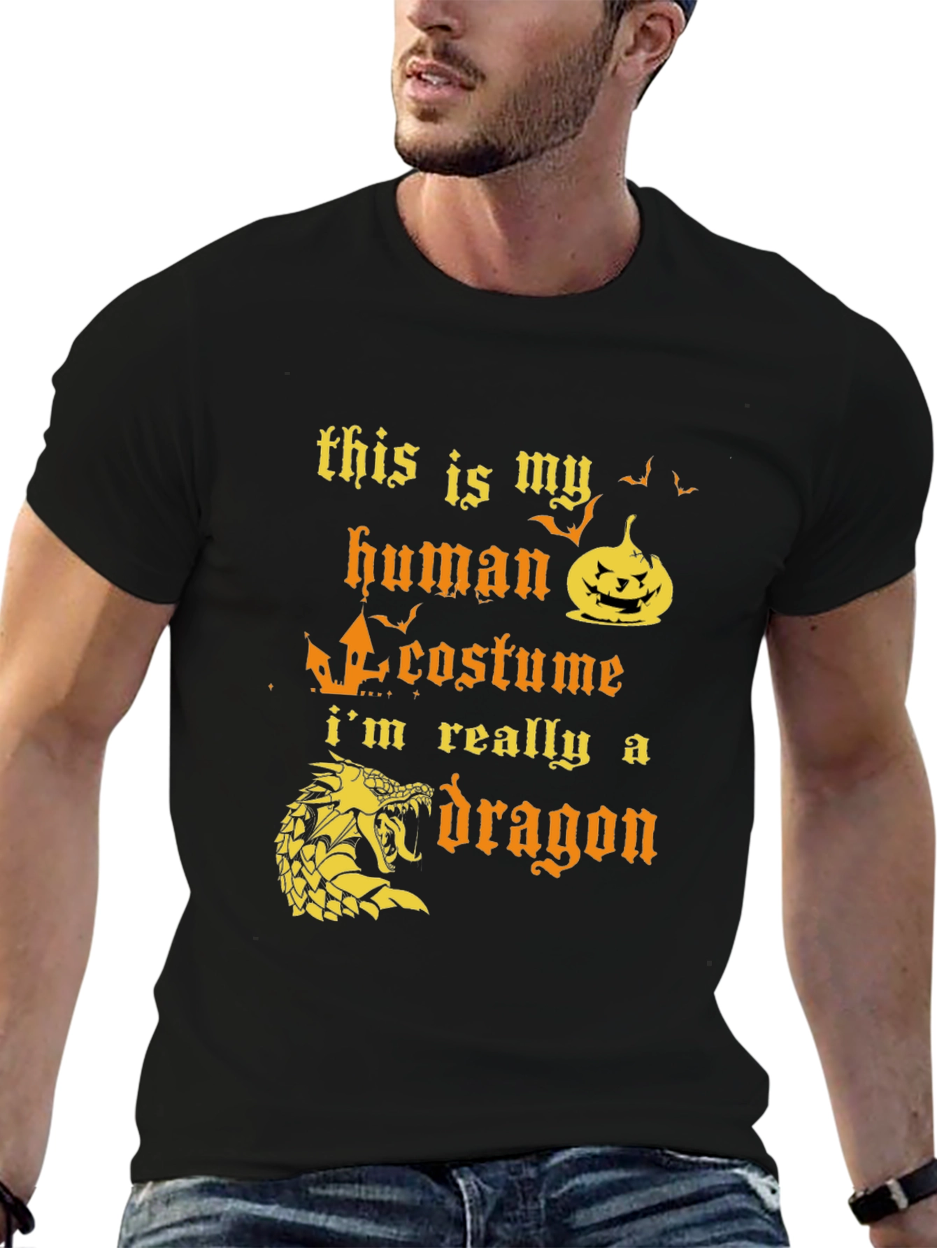 Human Costume Dragon T-Shirt Halloween Apparel