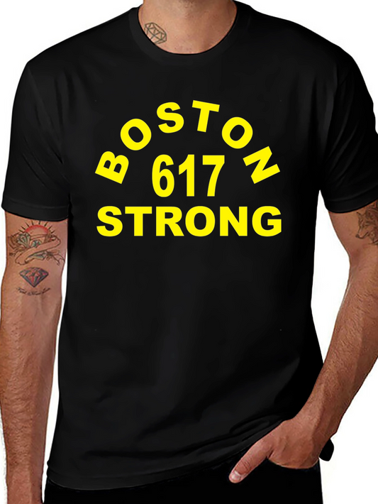 Boston 617 Strong Black T-Shirt