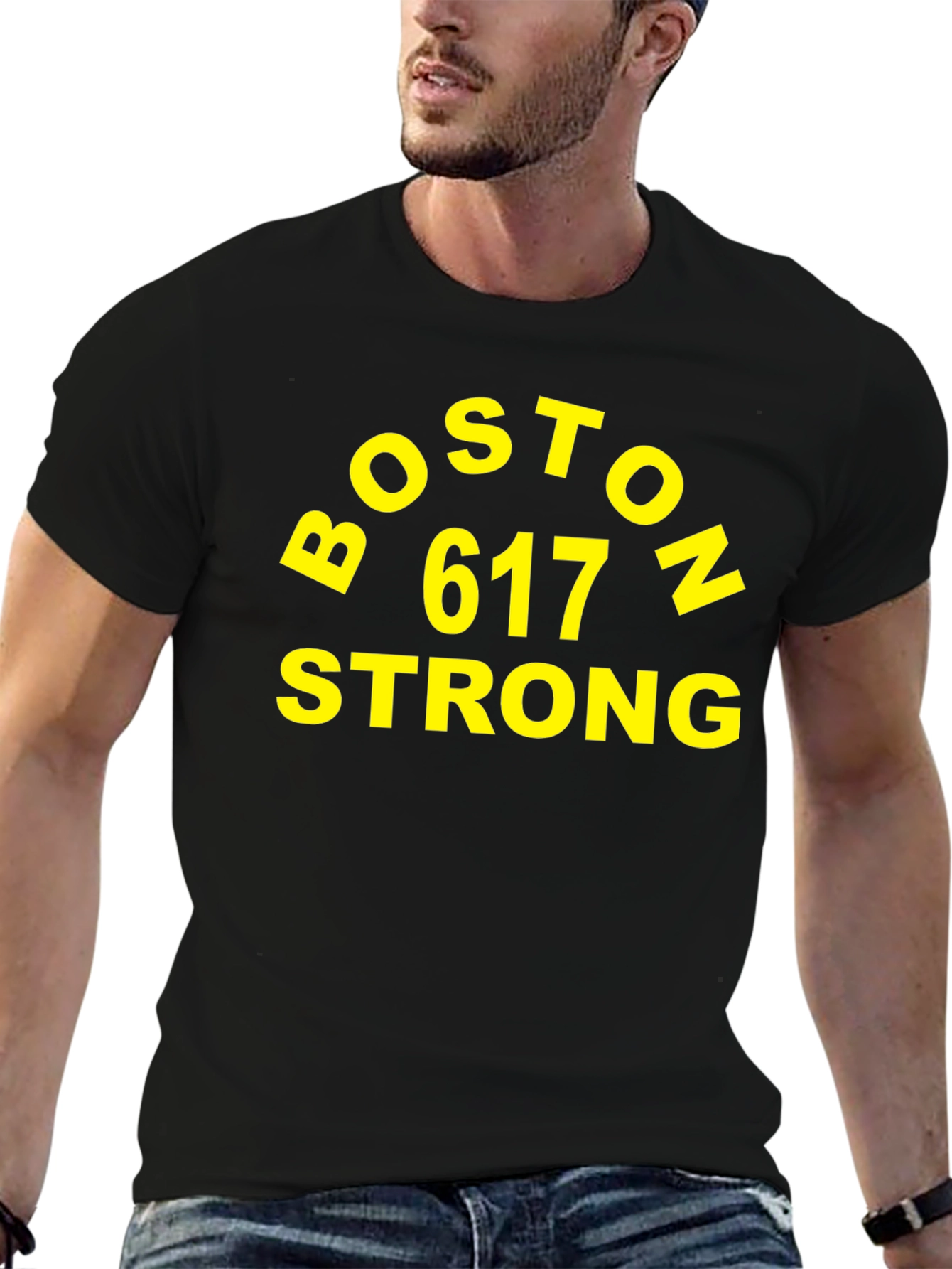 Boston 617 Strong Black T-Shirt