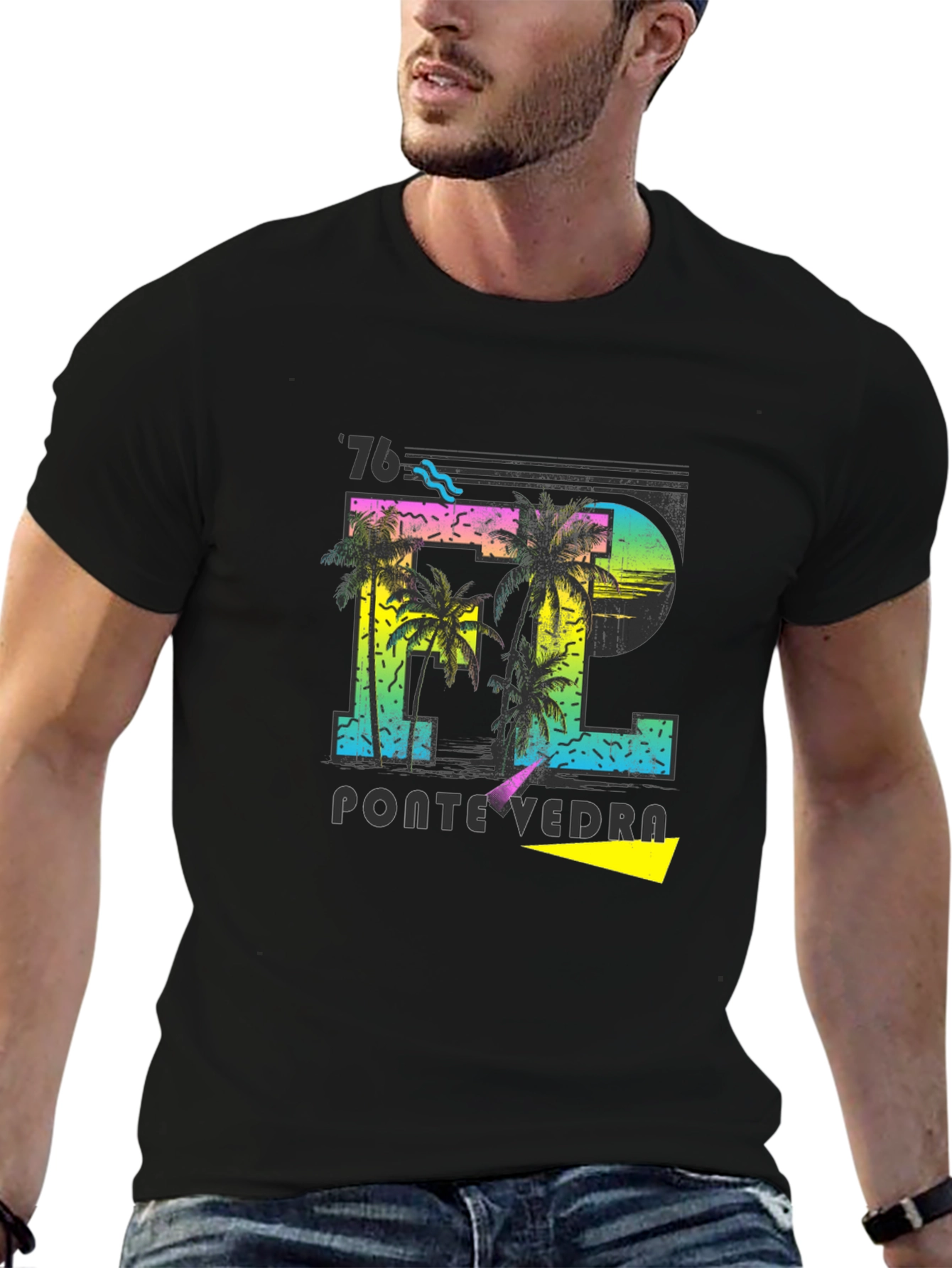 Retro Pontevedra 76 Palm Tree T-Shirt