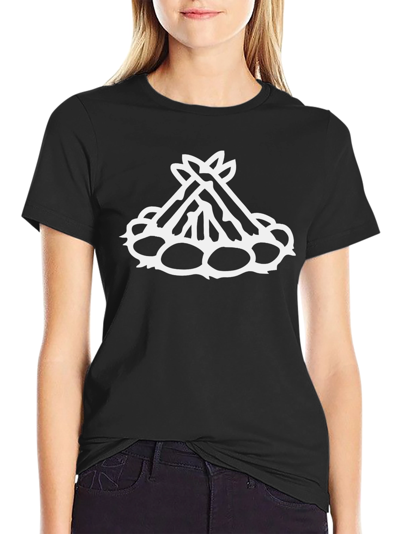 Campfire Graphic Tee - Black Cotton Blend