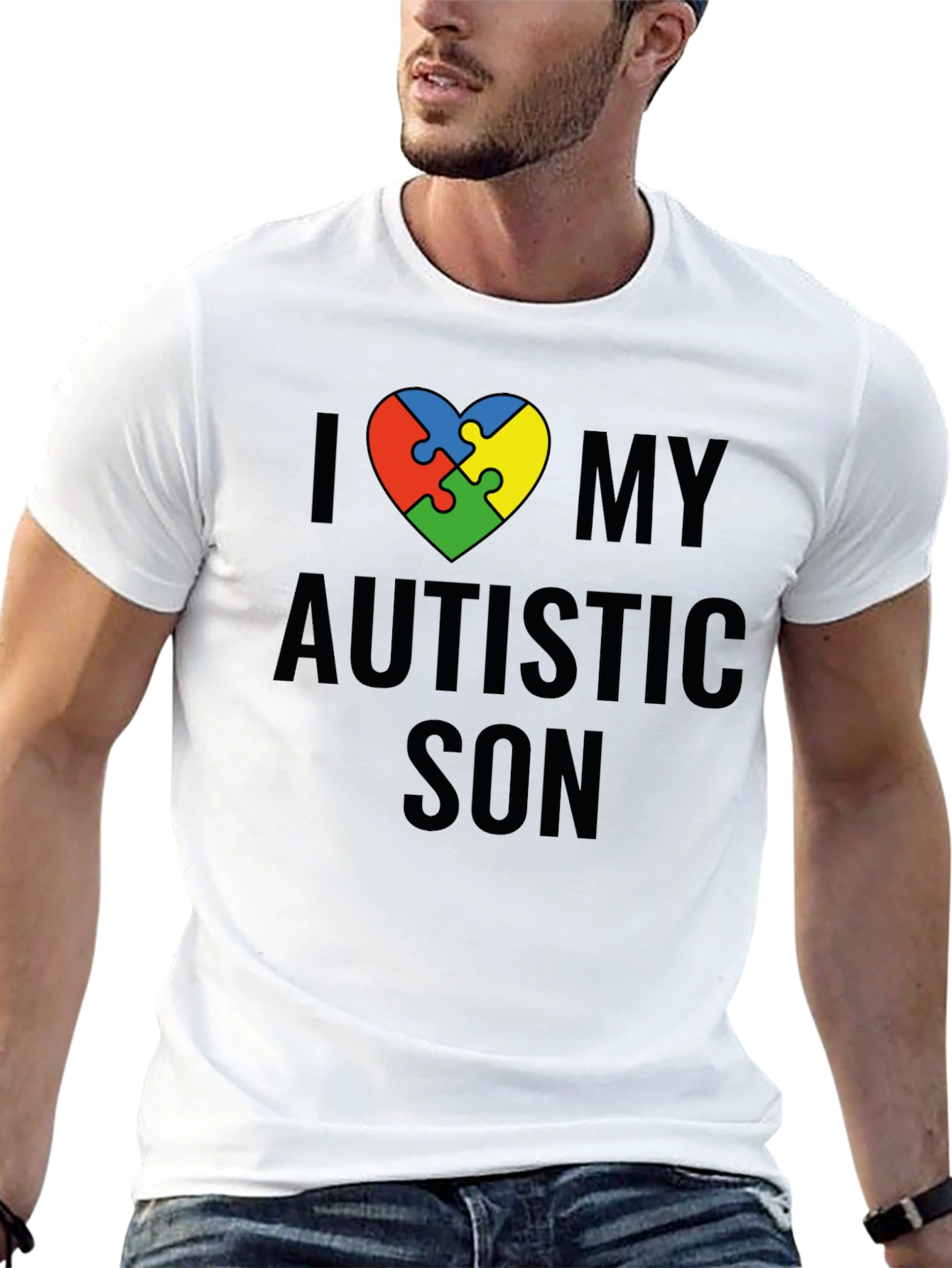 I Love My Autistic Son T-Shirt Awareness