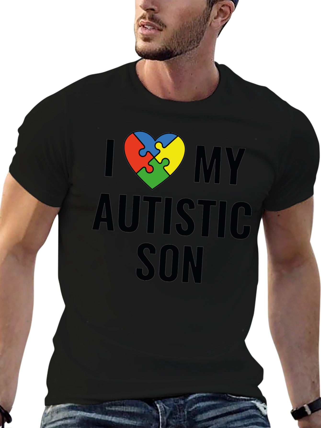 I Love My Autistic Son T-Shirt Awareness