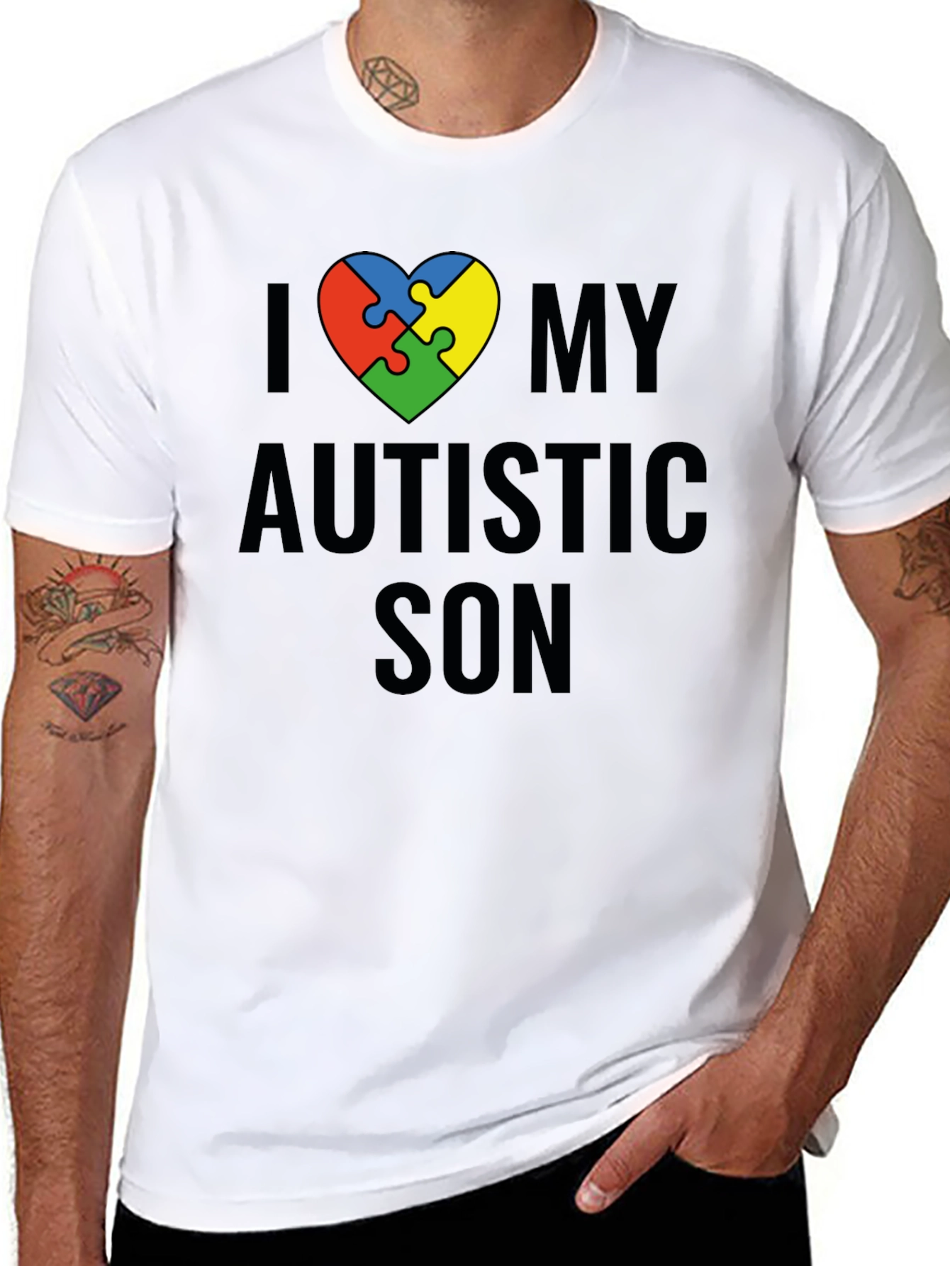 I Love My Autistic Son T-Shirt Awareness