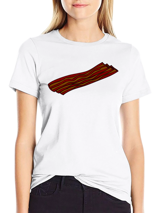Bacon Strip Graphic Tee - Black Cotton T-Shirt