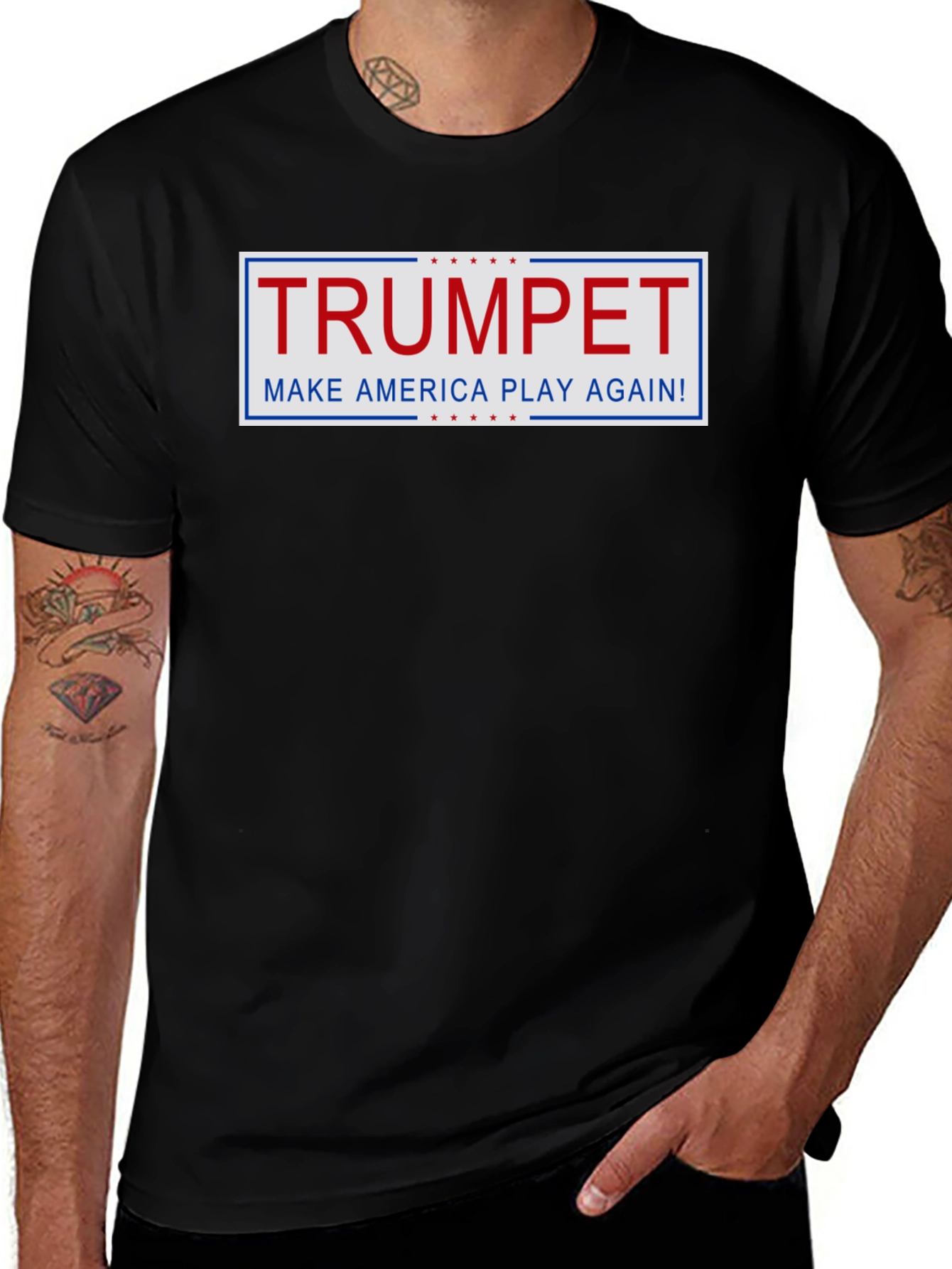 Trumpet - Make America Play Again! Black T-Shirt