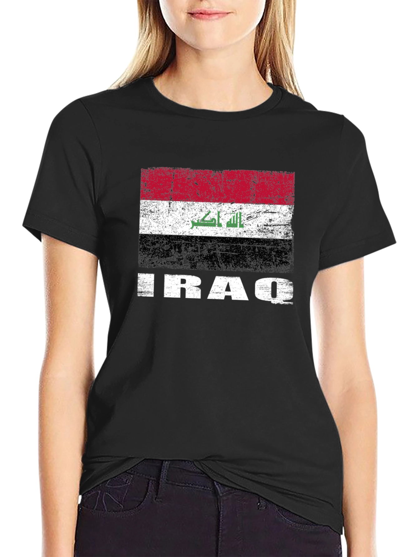 Iraq Flag T-Shirt - Distressed Graphic Tee