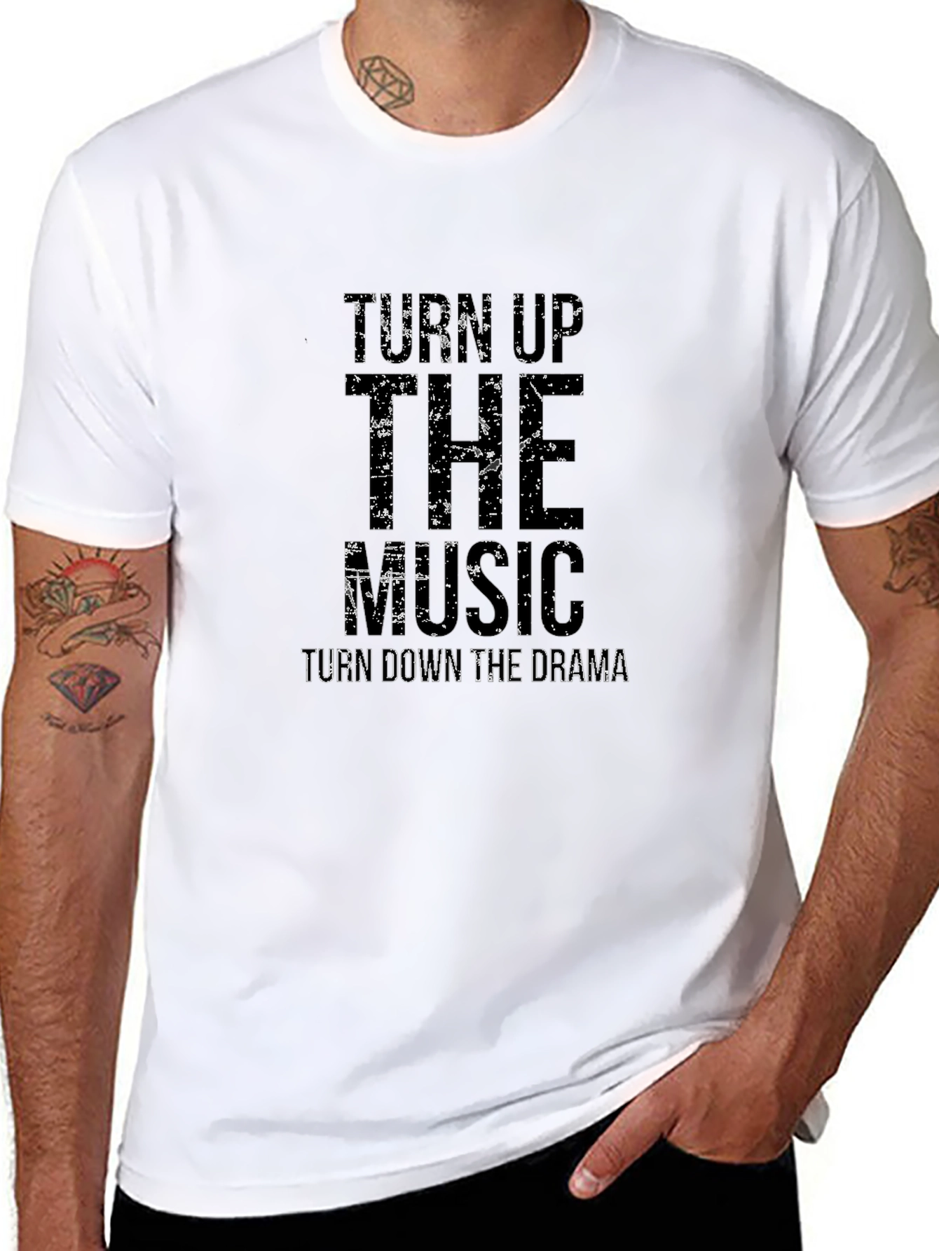 Turn Up The Music Graphic Tee - Black