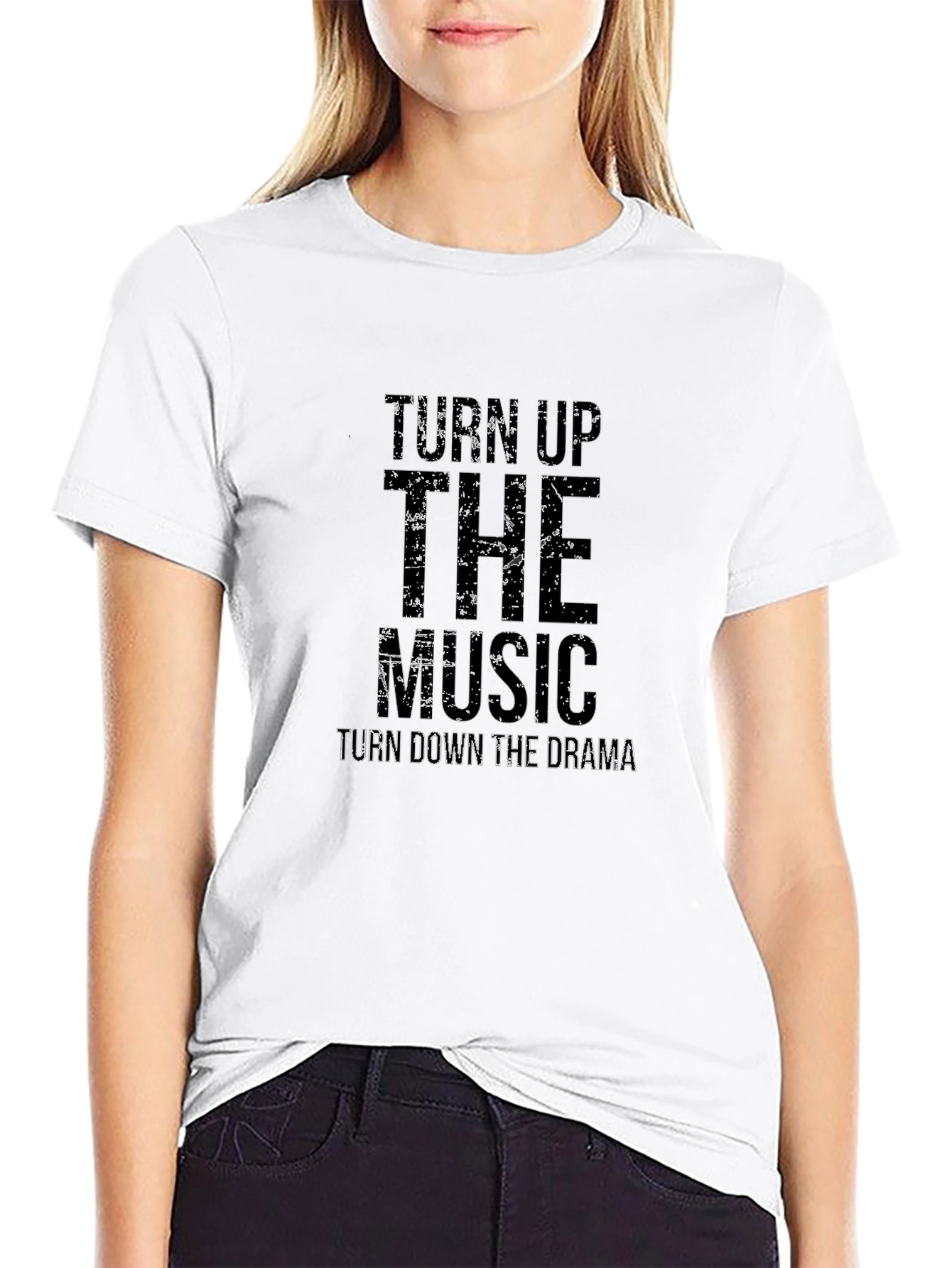 Turn Up The Music Graphic Tee - Black