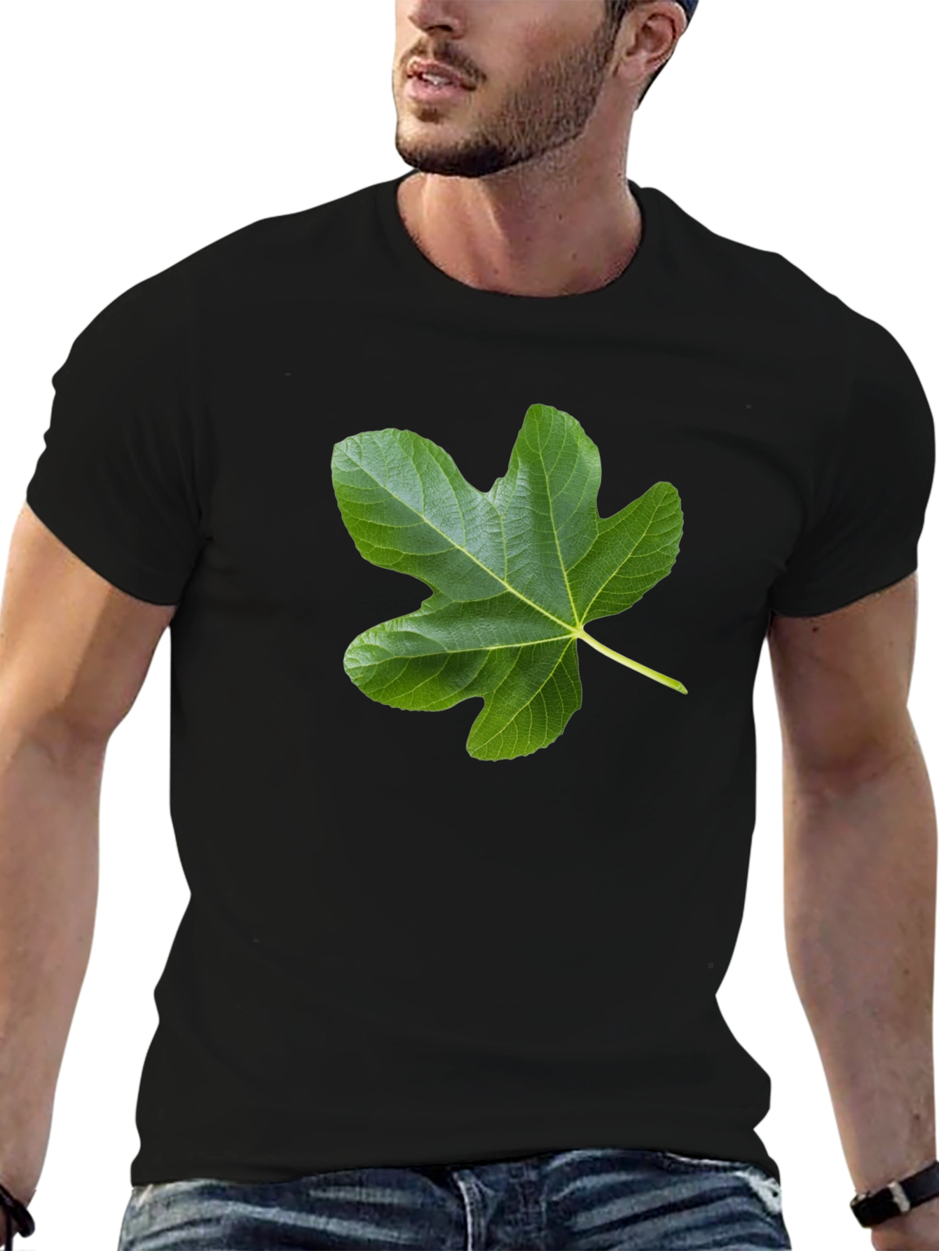 Fig Leaf Tee - Nature Inspired Black T-Shirt