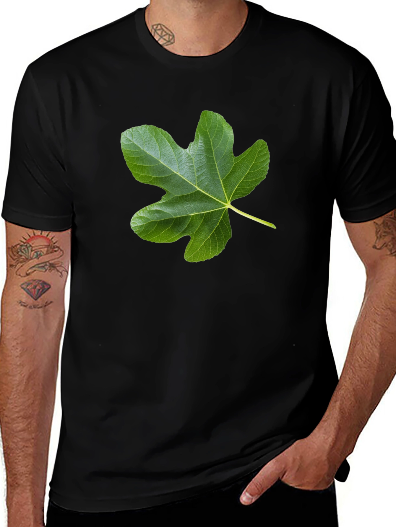 Fig Leaf Tee - Nature Inspired Black T-Shirt