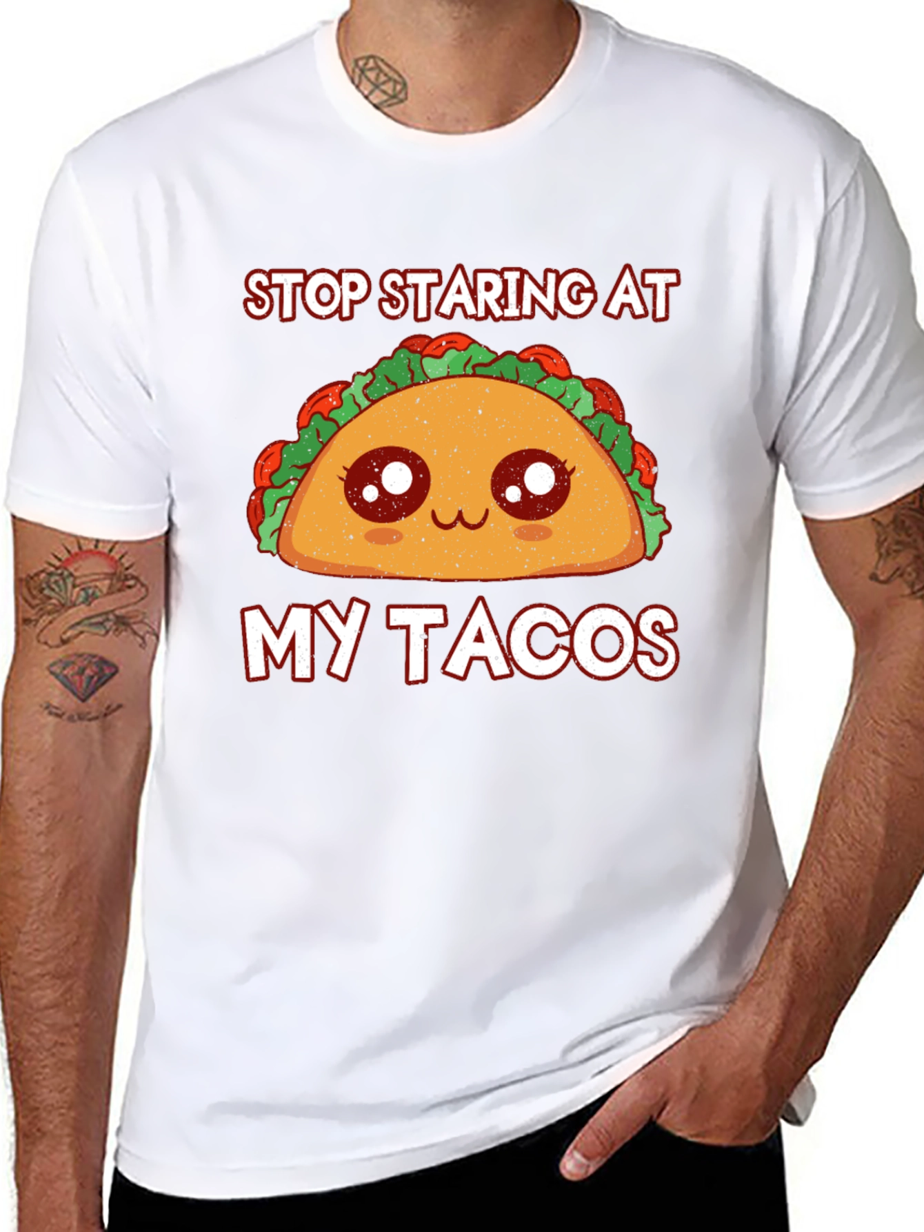 Funny Taco Lover T-Shirt: Stop Staring Graphic Tee