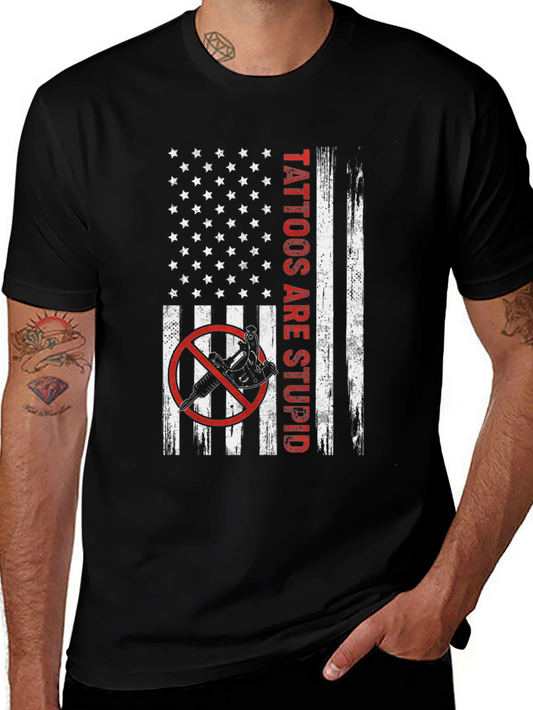 Anti-Tattoo American Flag Graphic Tee