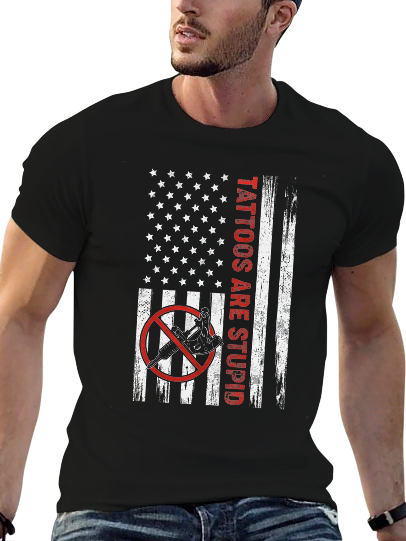 Anti-Tattoo American Flag Graphic Tee