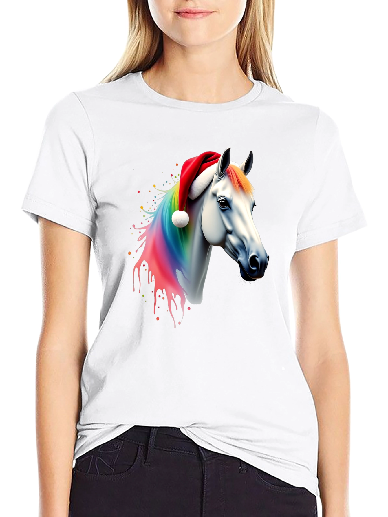 Rainbow Horse Christmas T-Shirt