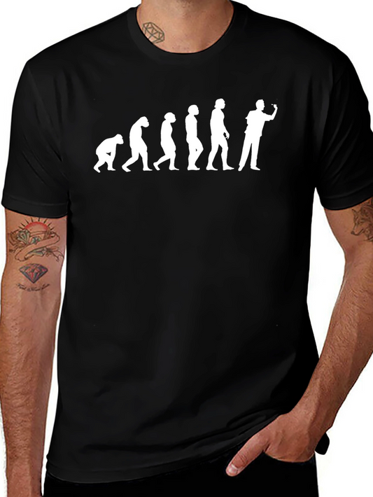 Evolution of Man Dart Player T-Shirt - Black