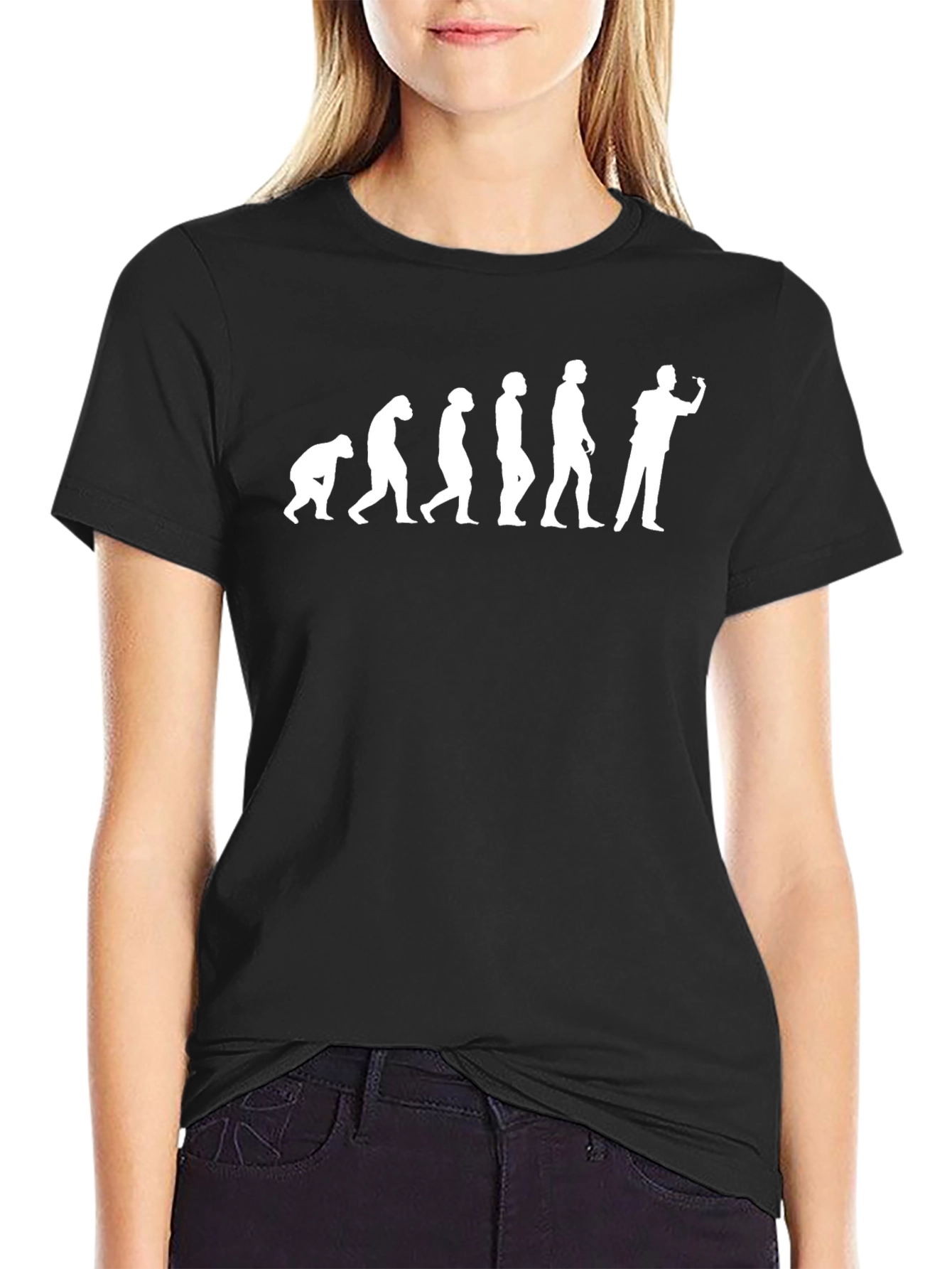 Evolution of Man Dart Player T-Shirt - Black