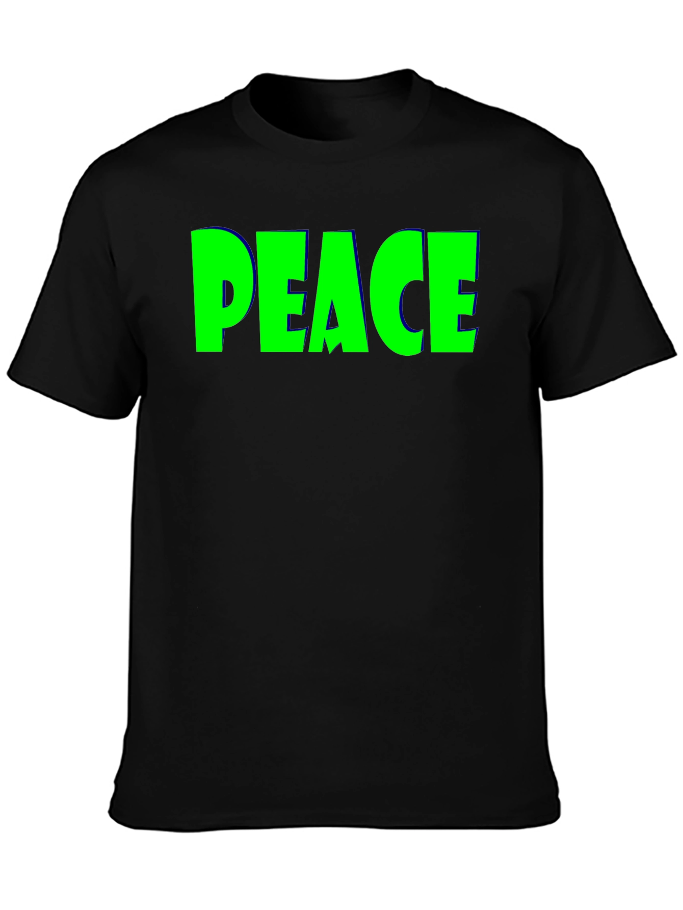 Peace Graphic Tee - Bold Green on Black