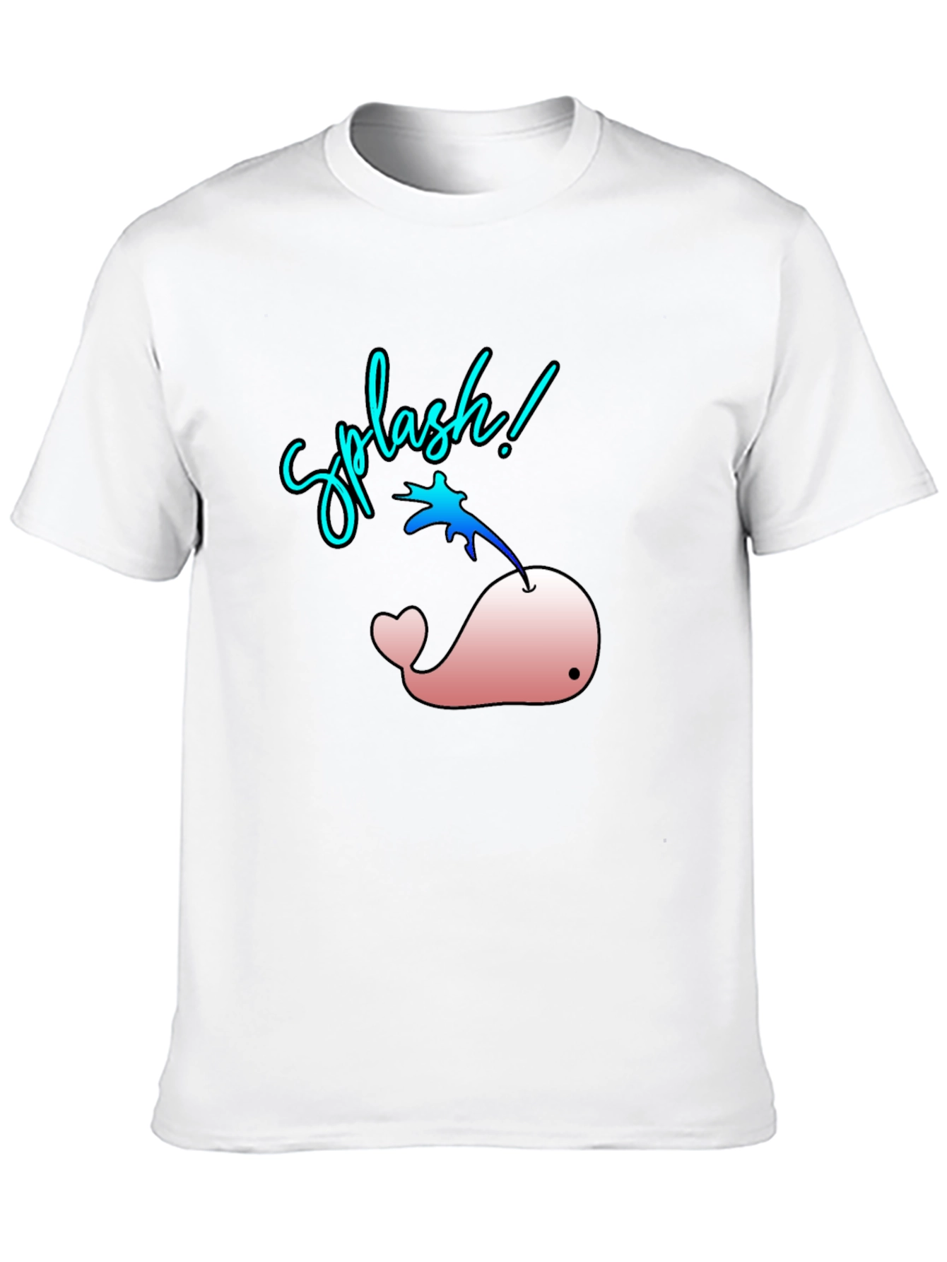 Splash! Pink Whale Graphic Black T-Shirt