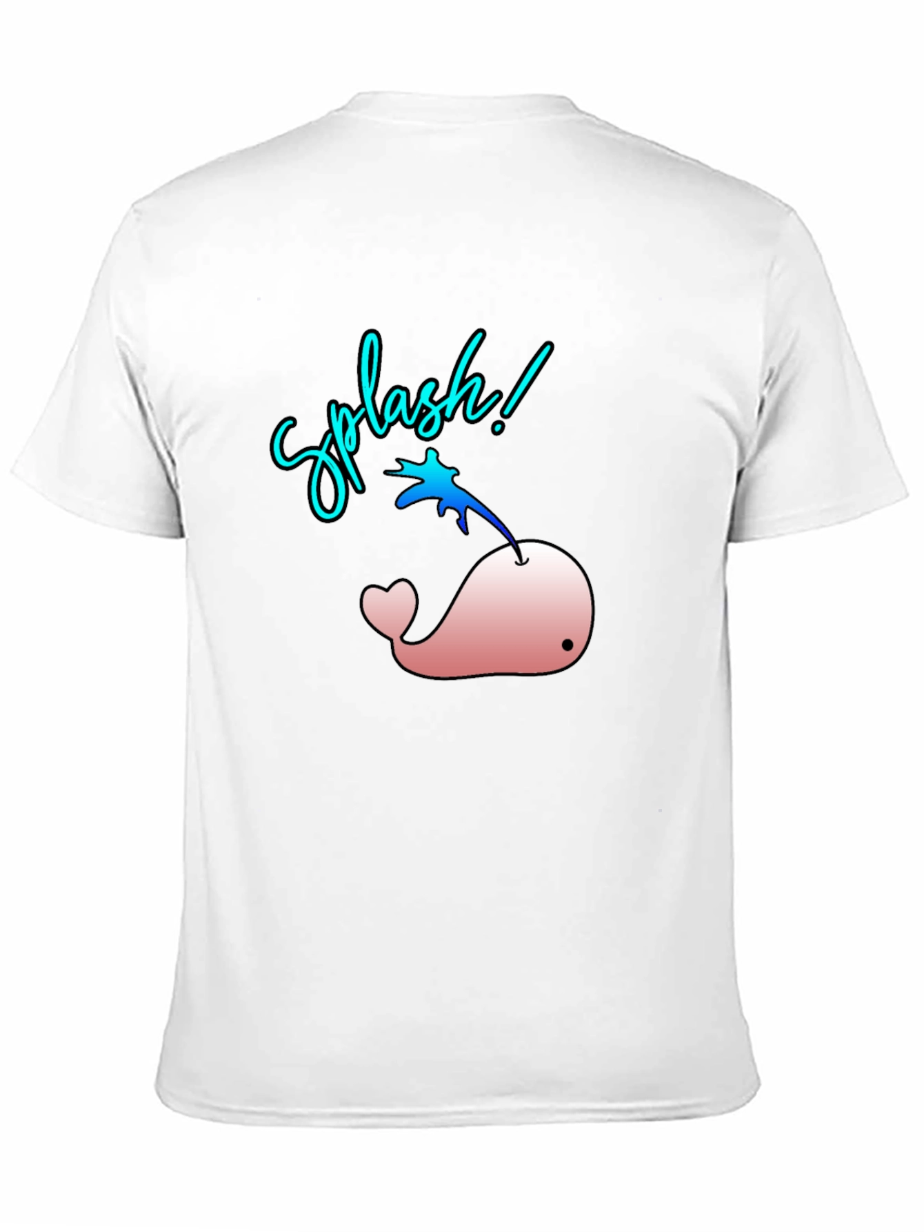 Splash! Pink Whale Graphic Black T-Shirt