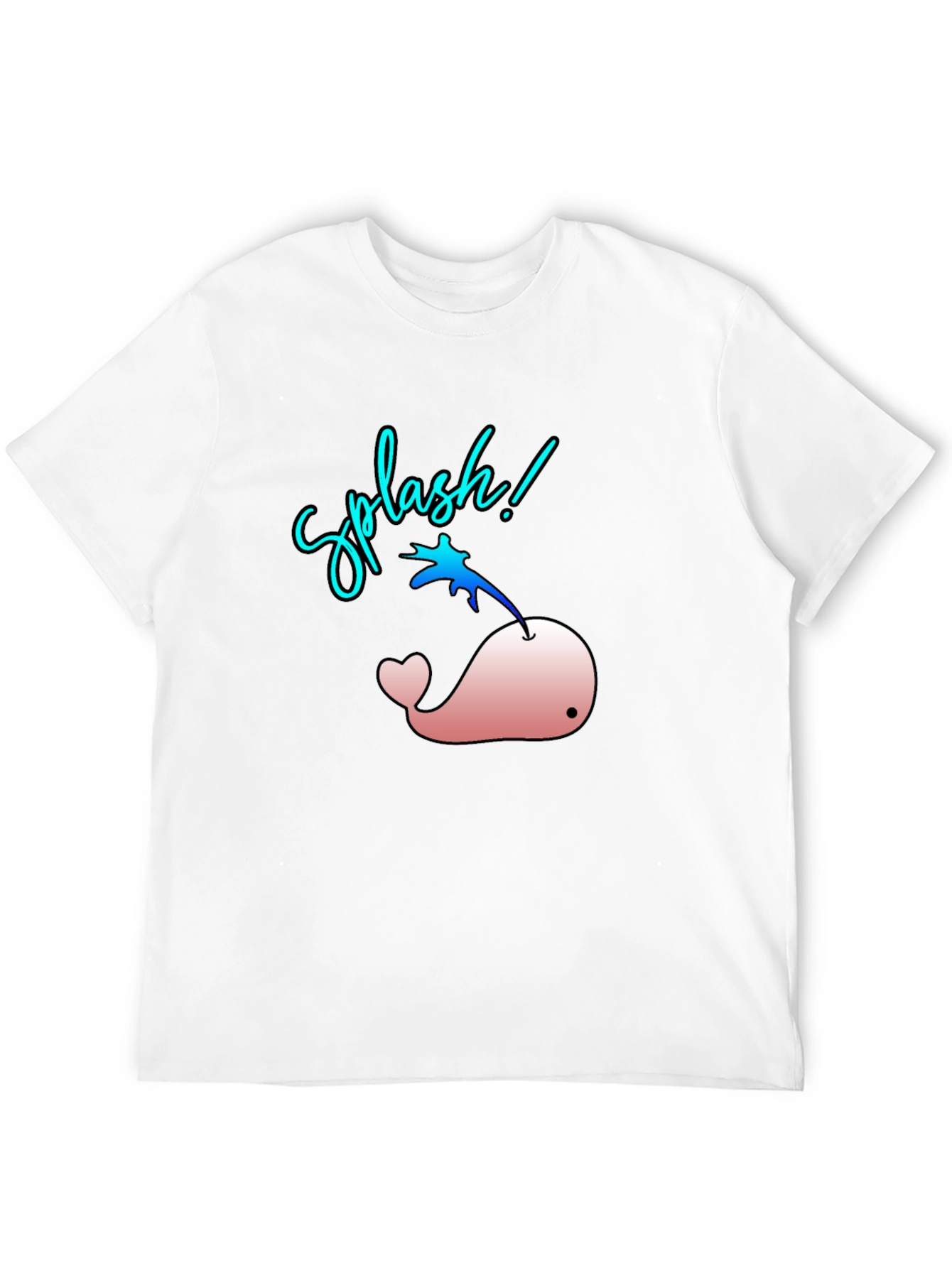 Splash! Pink Whale Graphic Black T-Shirt