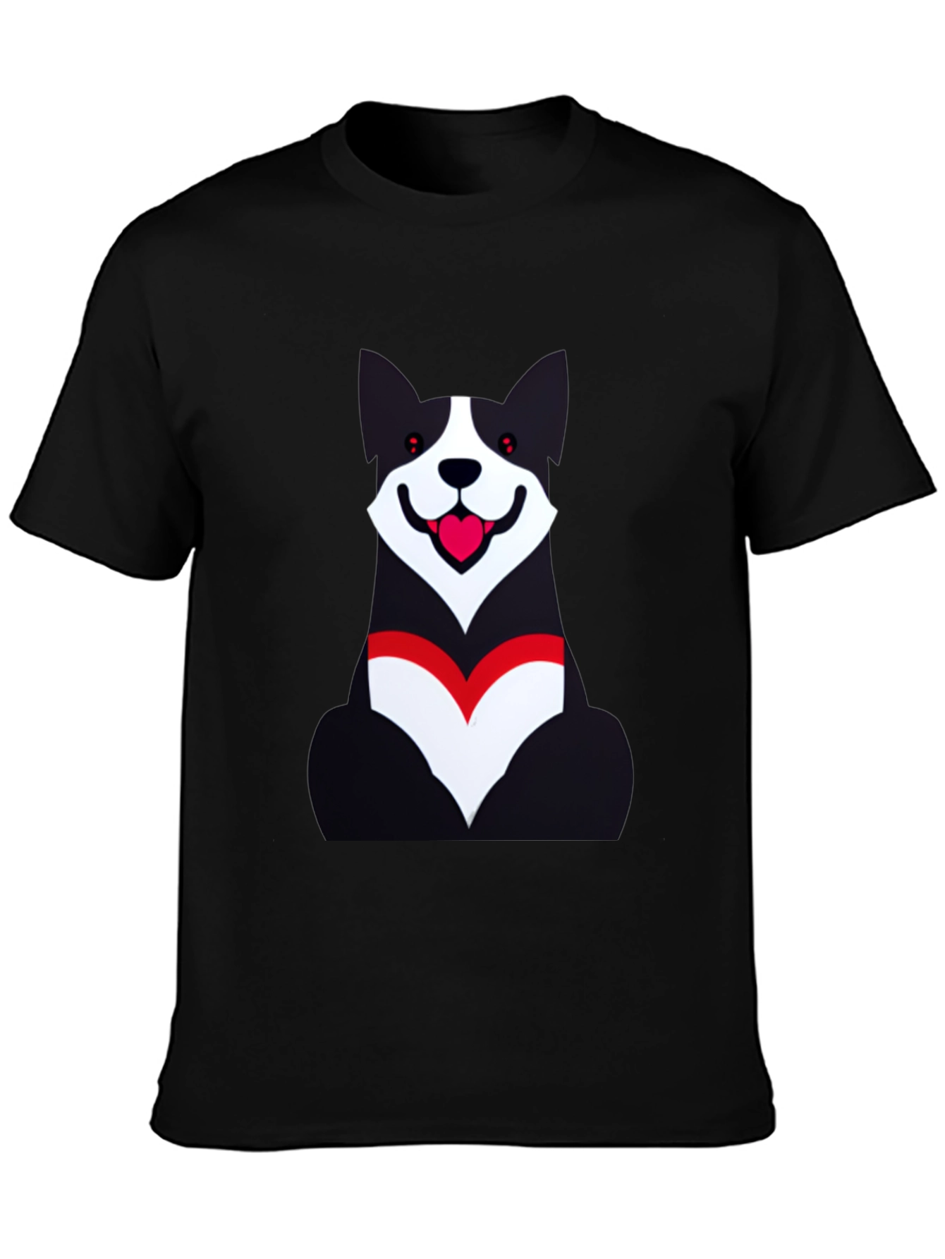 Dog Graphic Black T-Shirt - Unisex Casual Wear