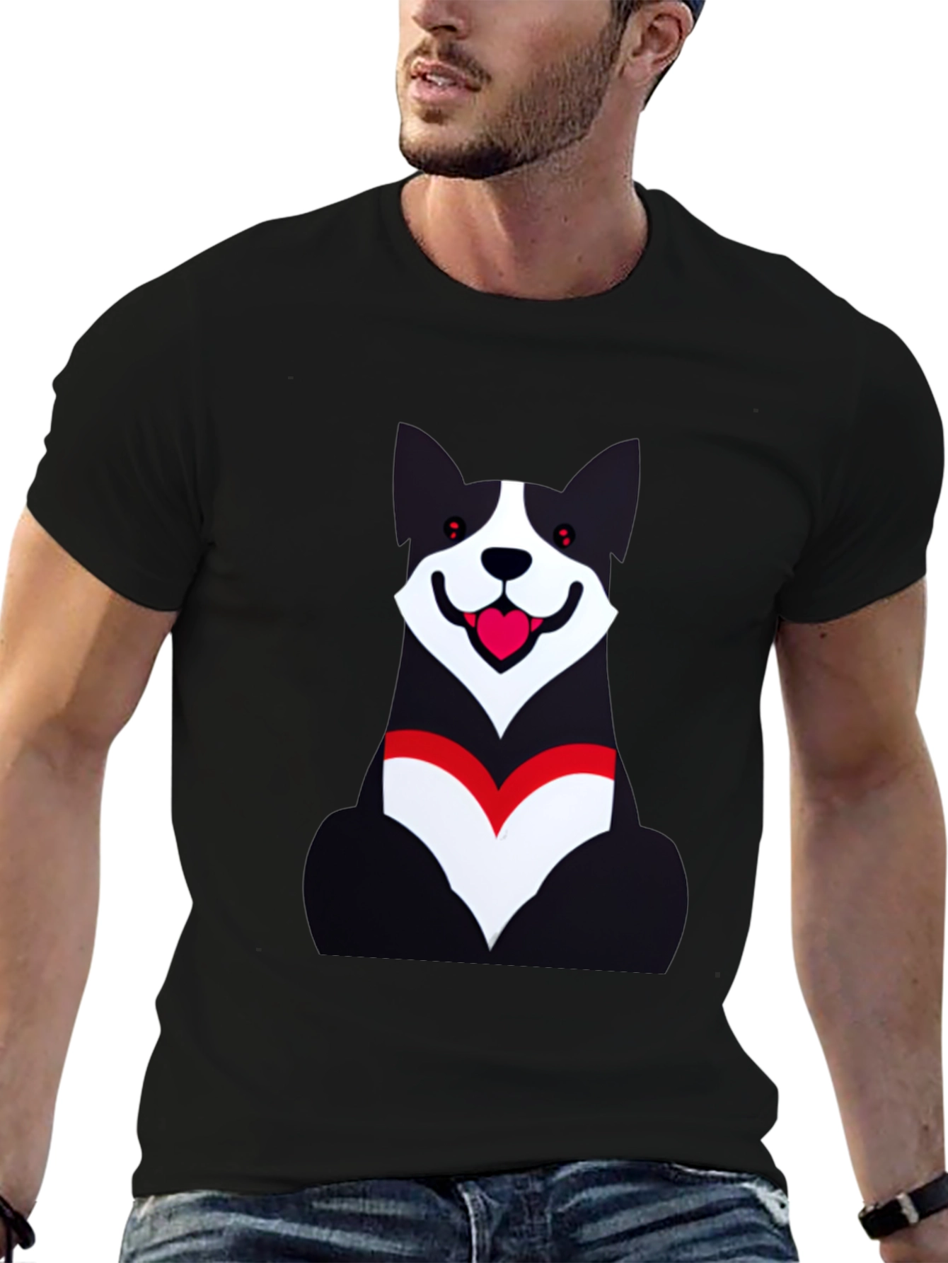 Dog Graphic Black T-Shirt - Unisex Casual Wear