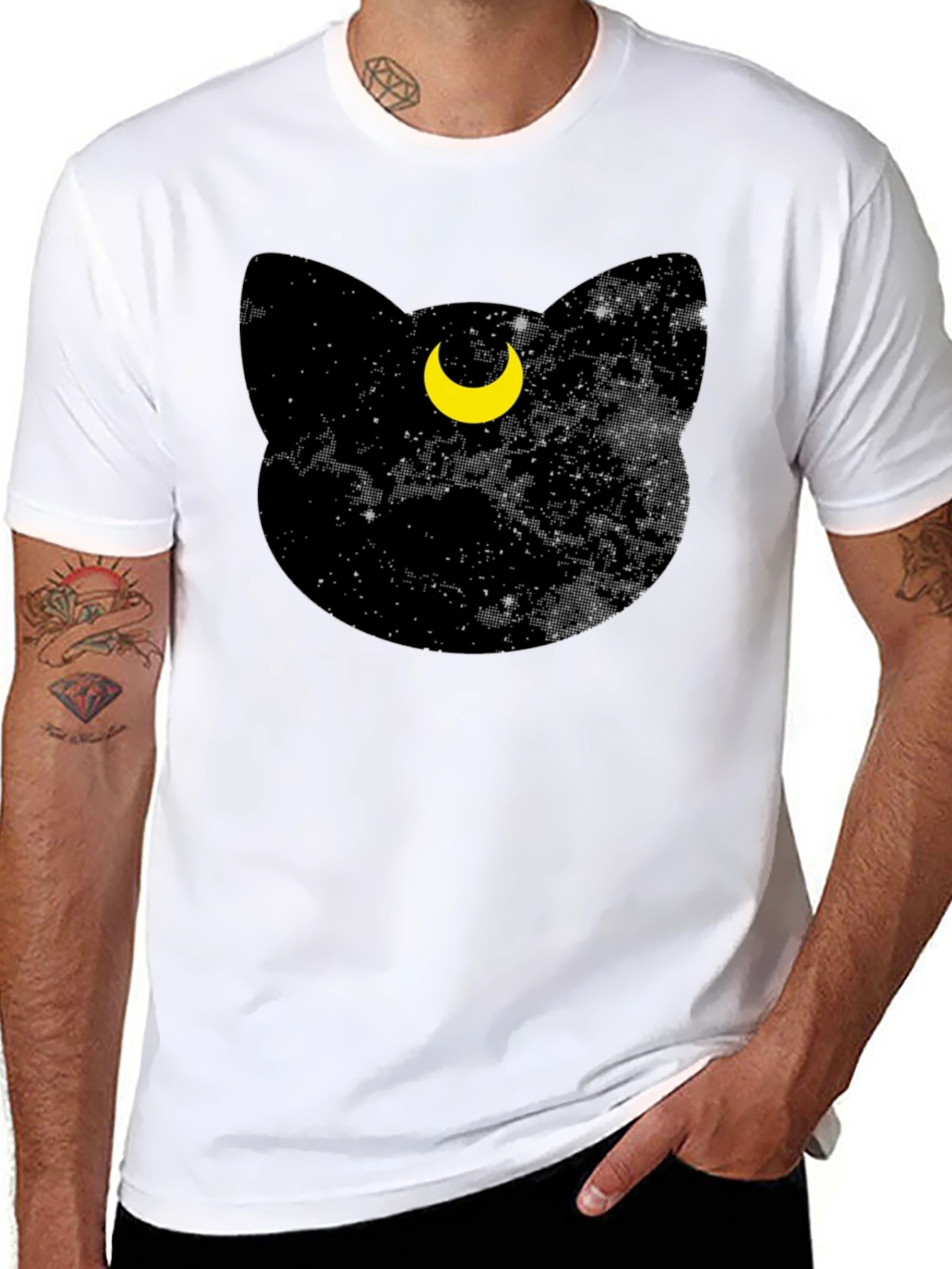 Cosmic Cat T-Shirt - Celestial Style