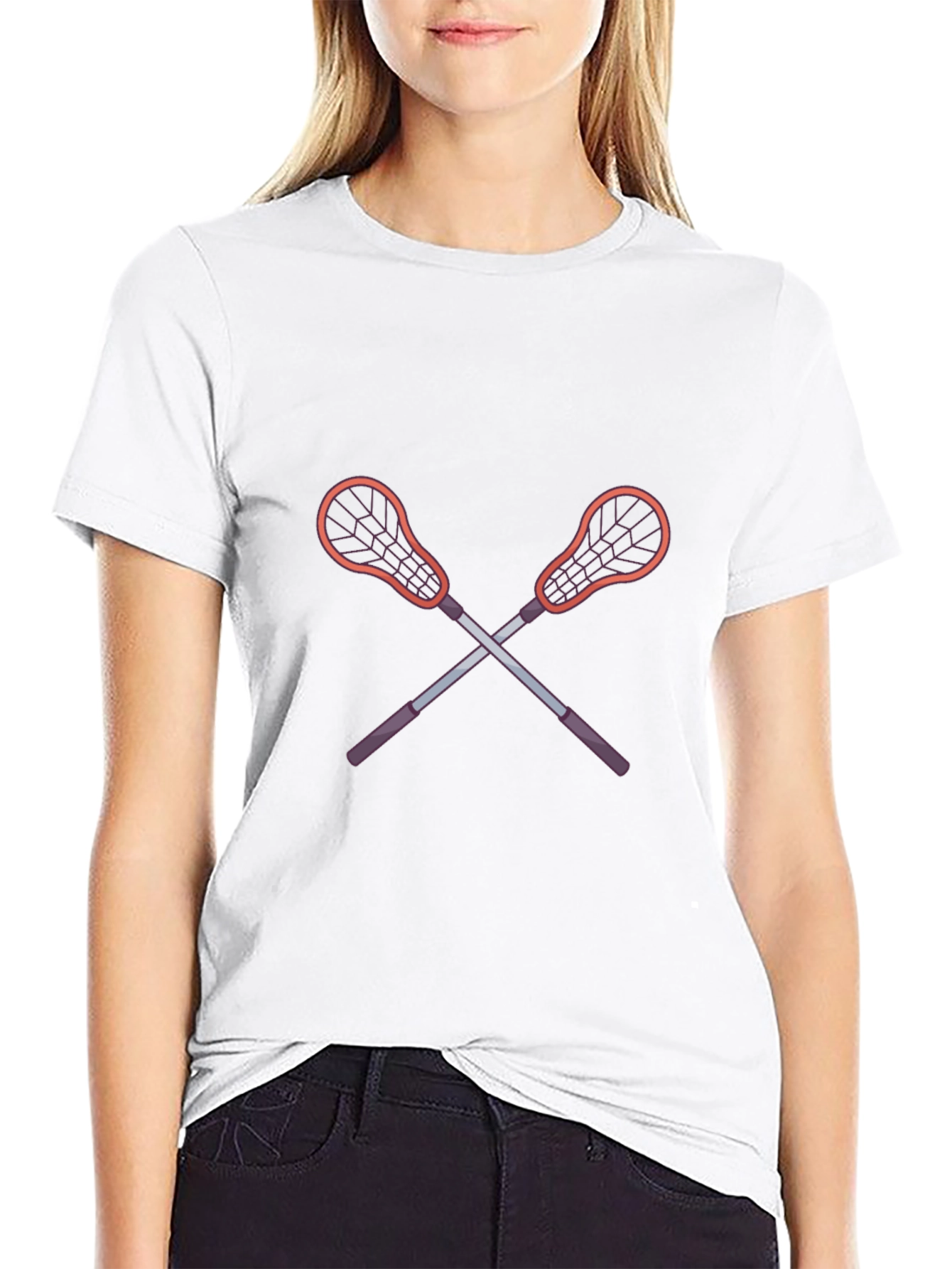 Lacrosse Sticks Graphic Tee - Sporty Casual Style