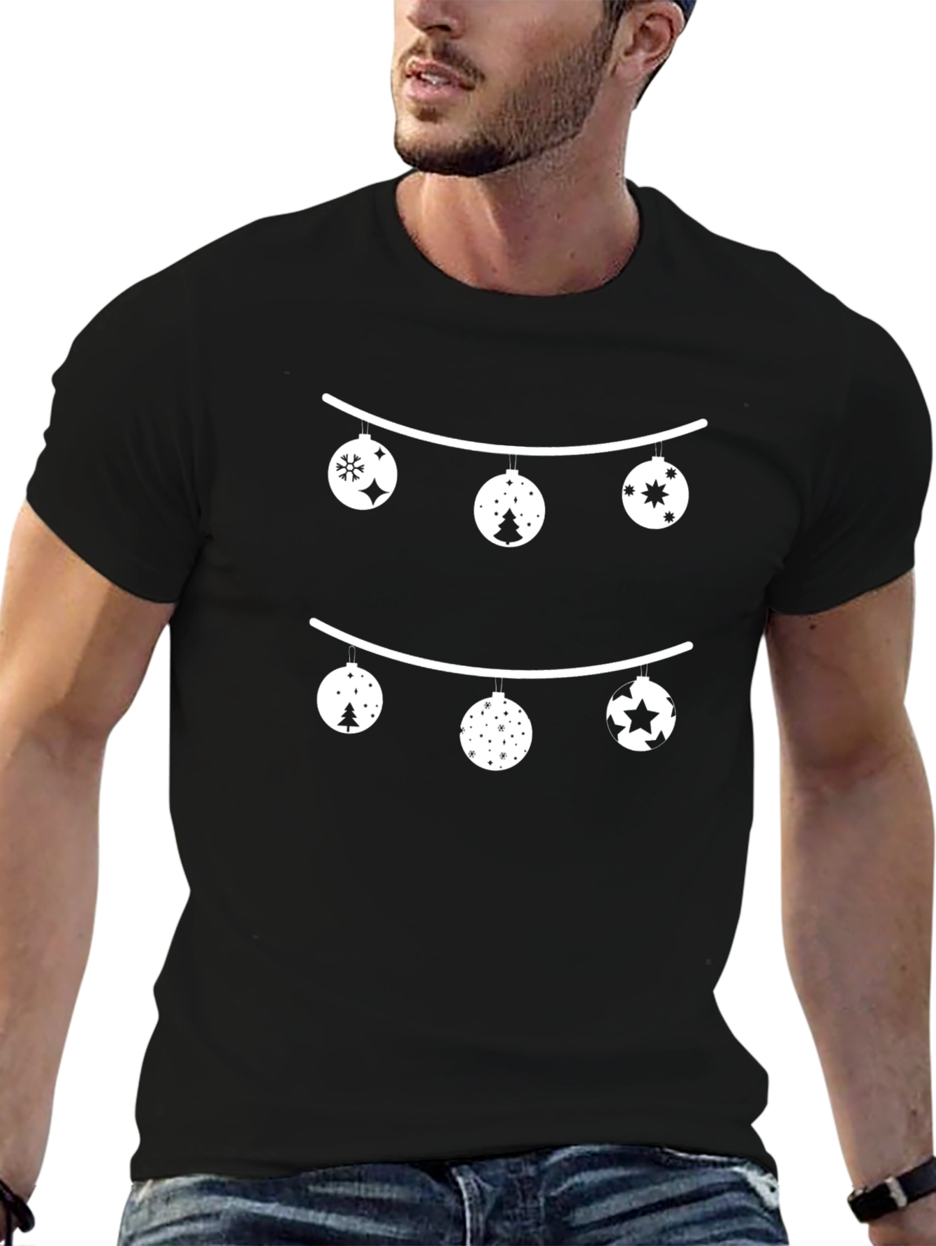 Festive Christmas Ornament String T-Shirt