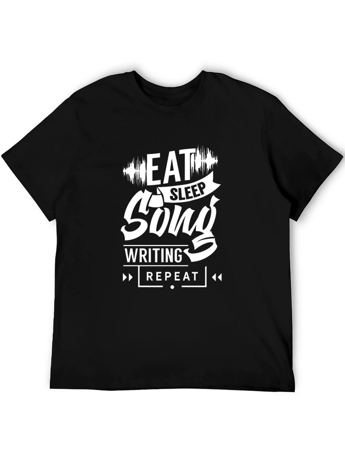Eat Sleep Songwriting Repeat Black Graphic Tee