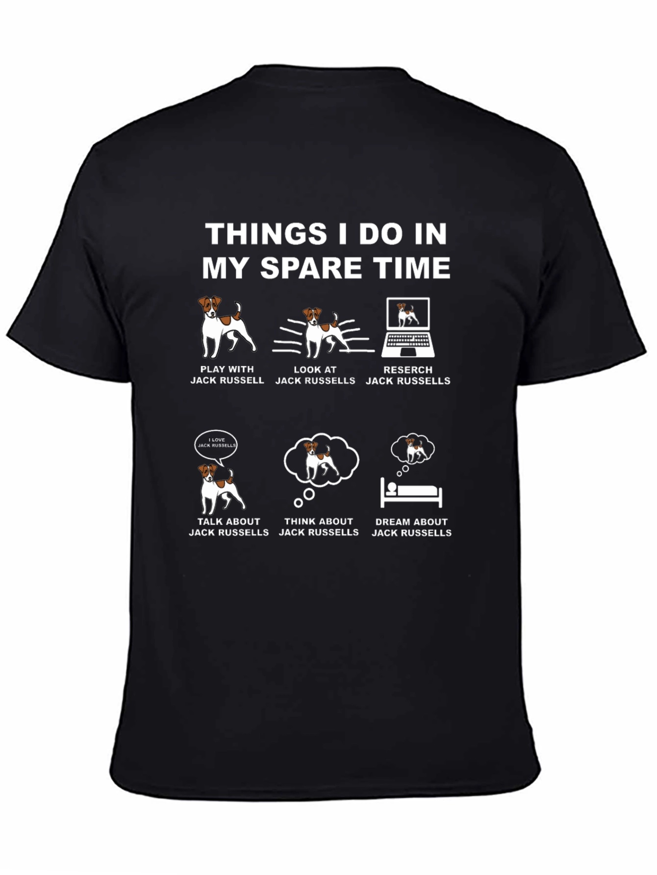 Jack Russell Spare Time Graphic T-Shirt
