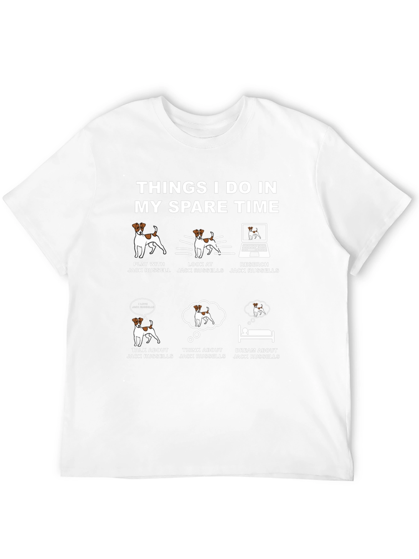 Jack Russell Spare Time Graphic T-Shirt