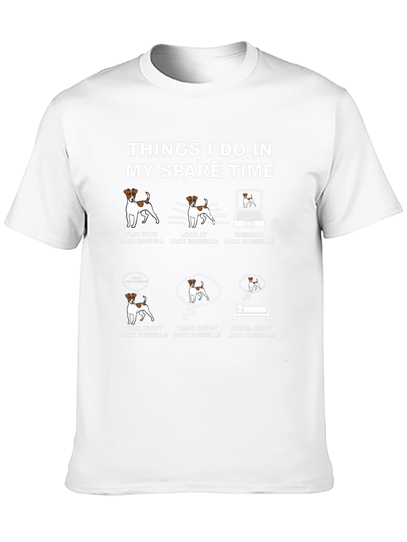 Jack Russell Spare Time Graphic T-Shirt