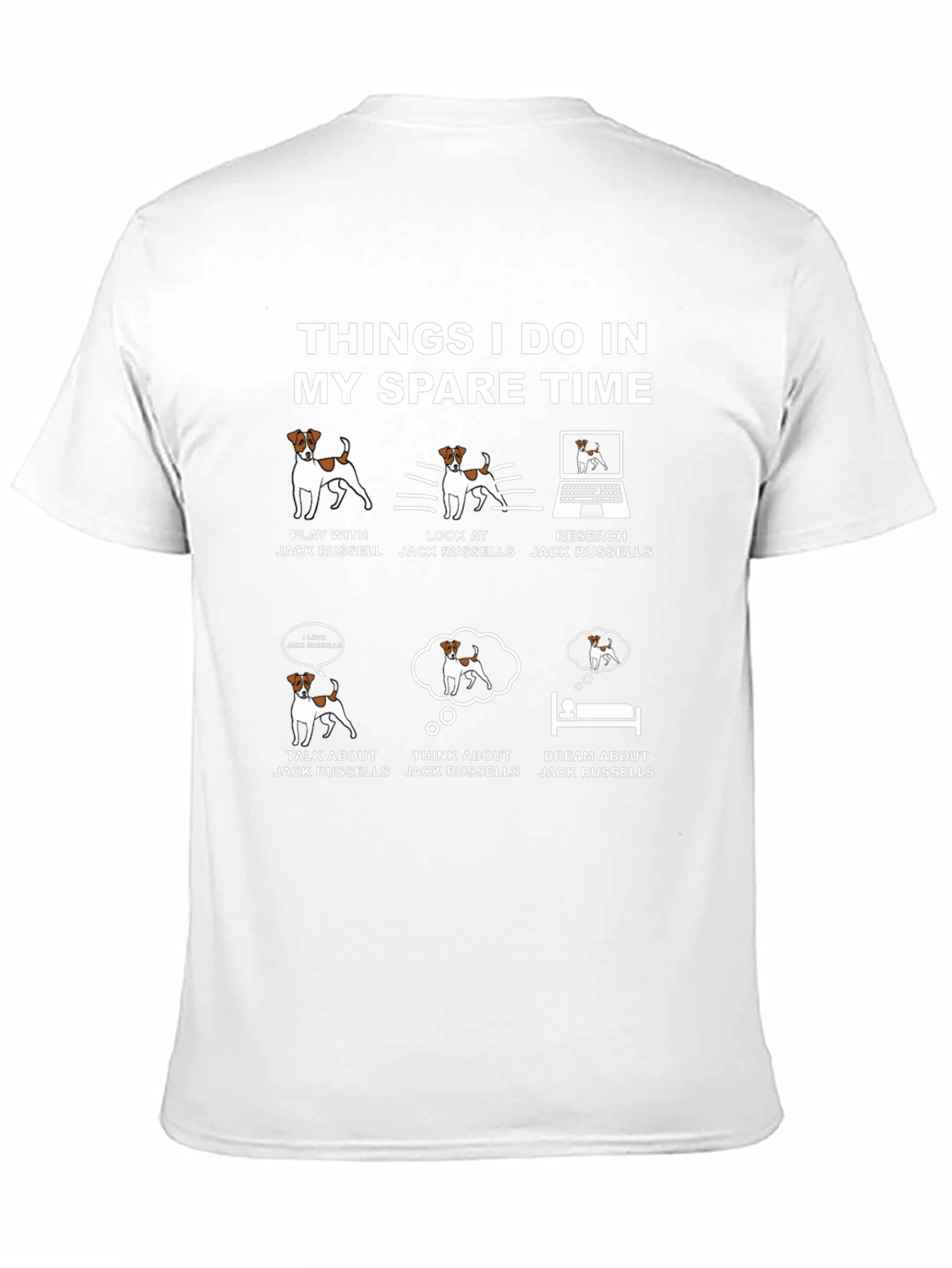 Jack Russell Spare Time Graphic T-Shirt