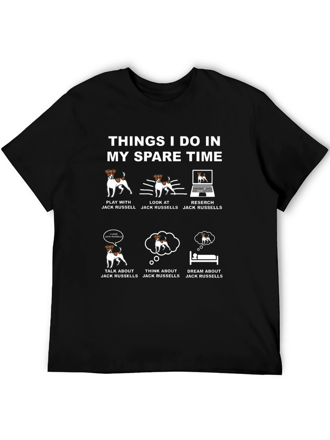 Jack Russell Spare Time Graphic T-Shirt