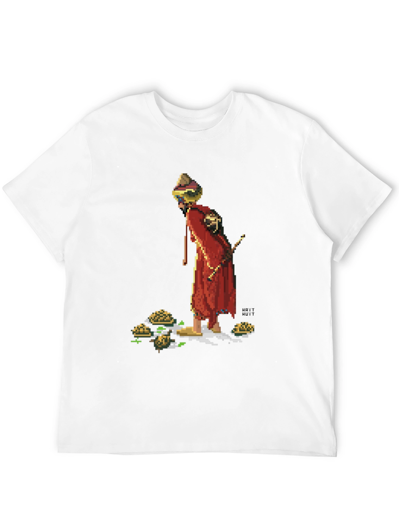 Retro Pixel Monk T-Shirt - Unique Graphic Tee