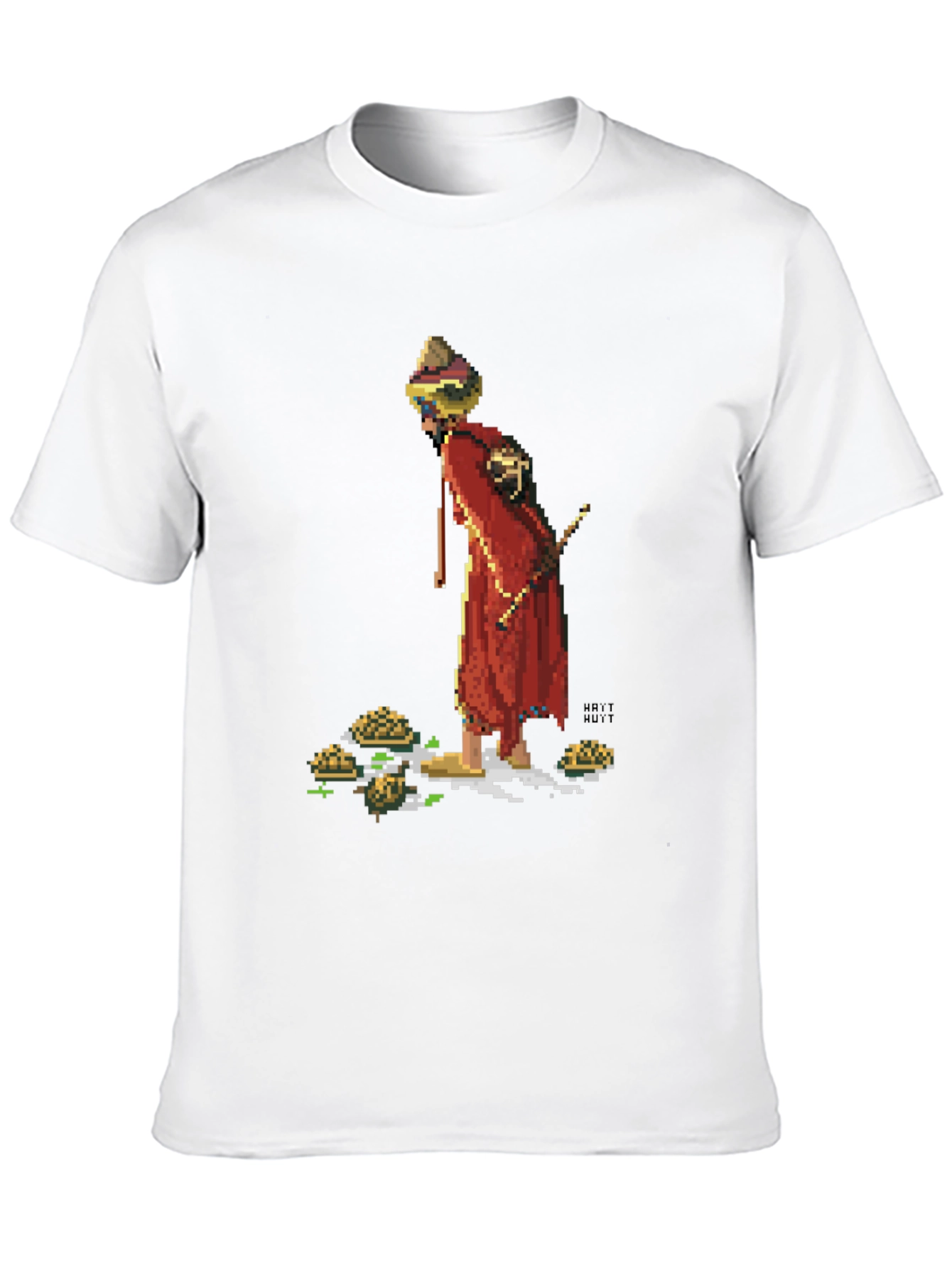 Retro Pixel Monk T-Shirt - Unique Graphic Tee