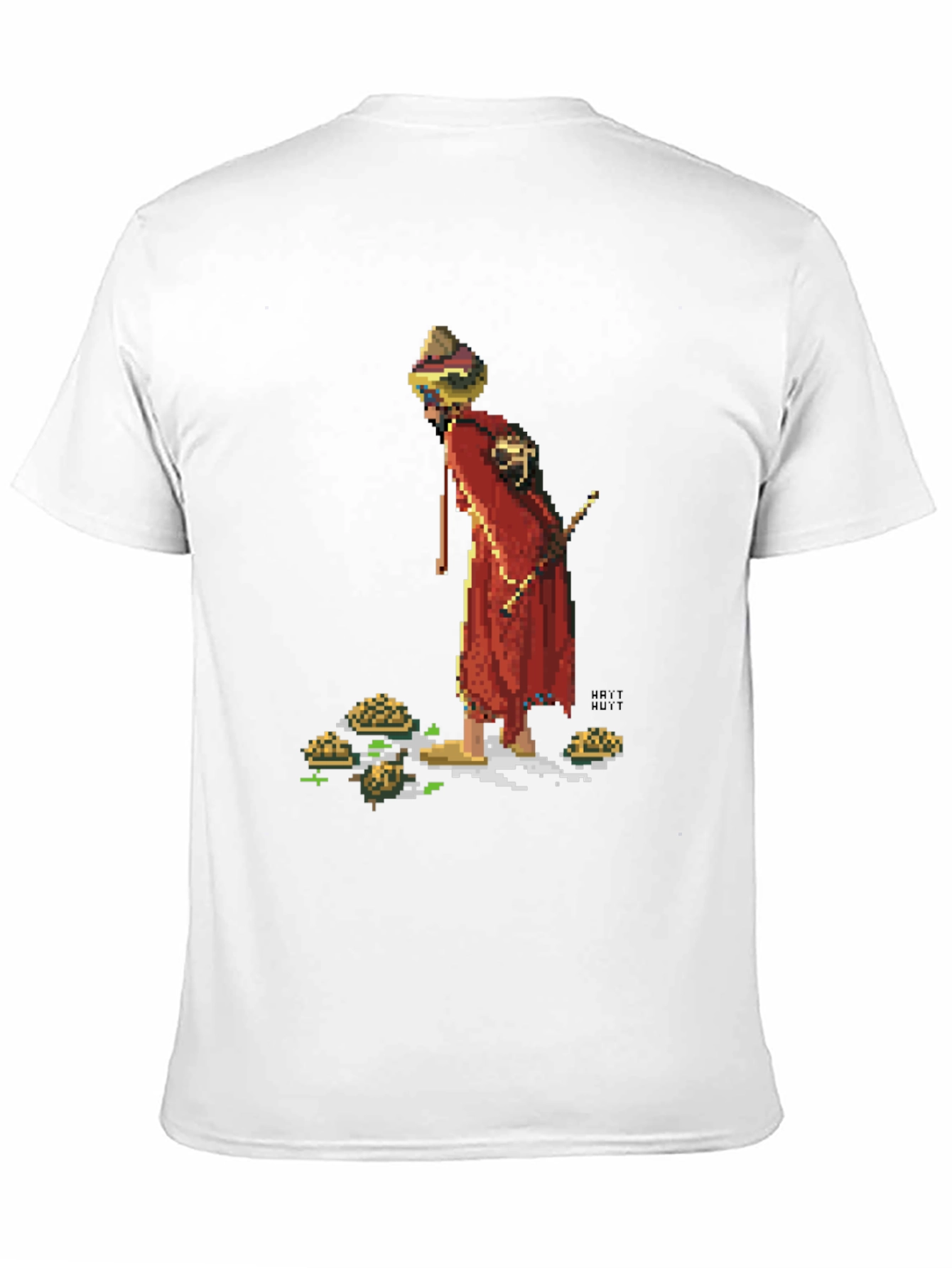 Retro Pixel Monk T-Shirt - Unique Graphic Tee