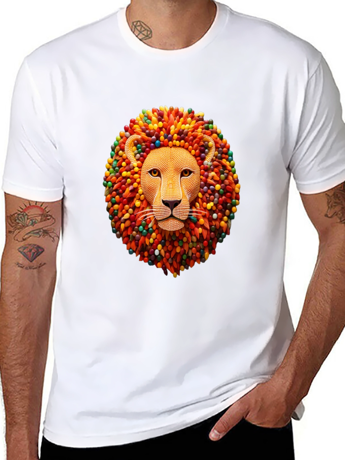 Lion Head Graphic Black T-Shirt