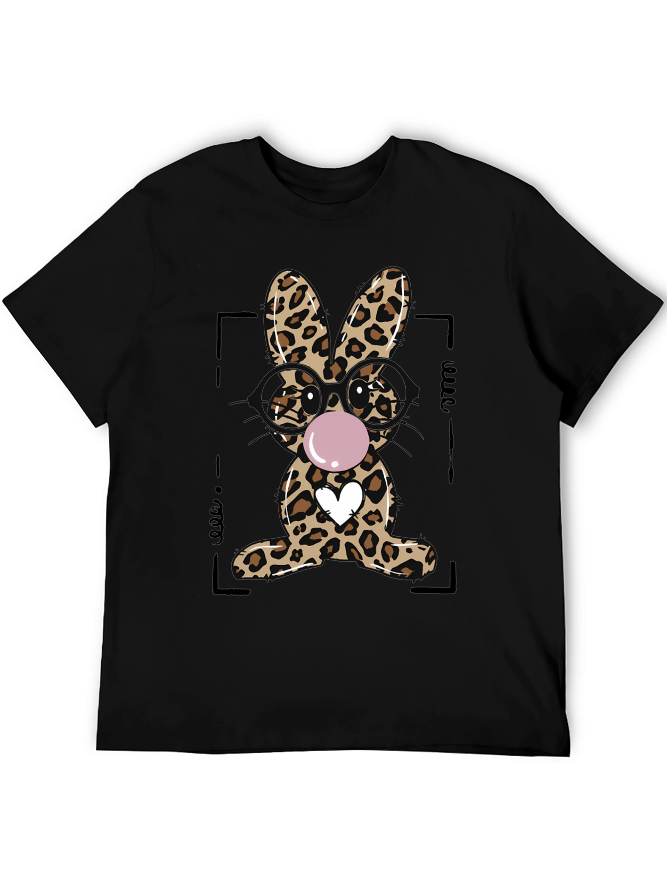 Leopard Print Bunny Graphic T-Shirt