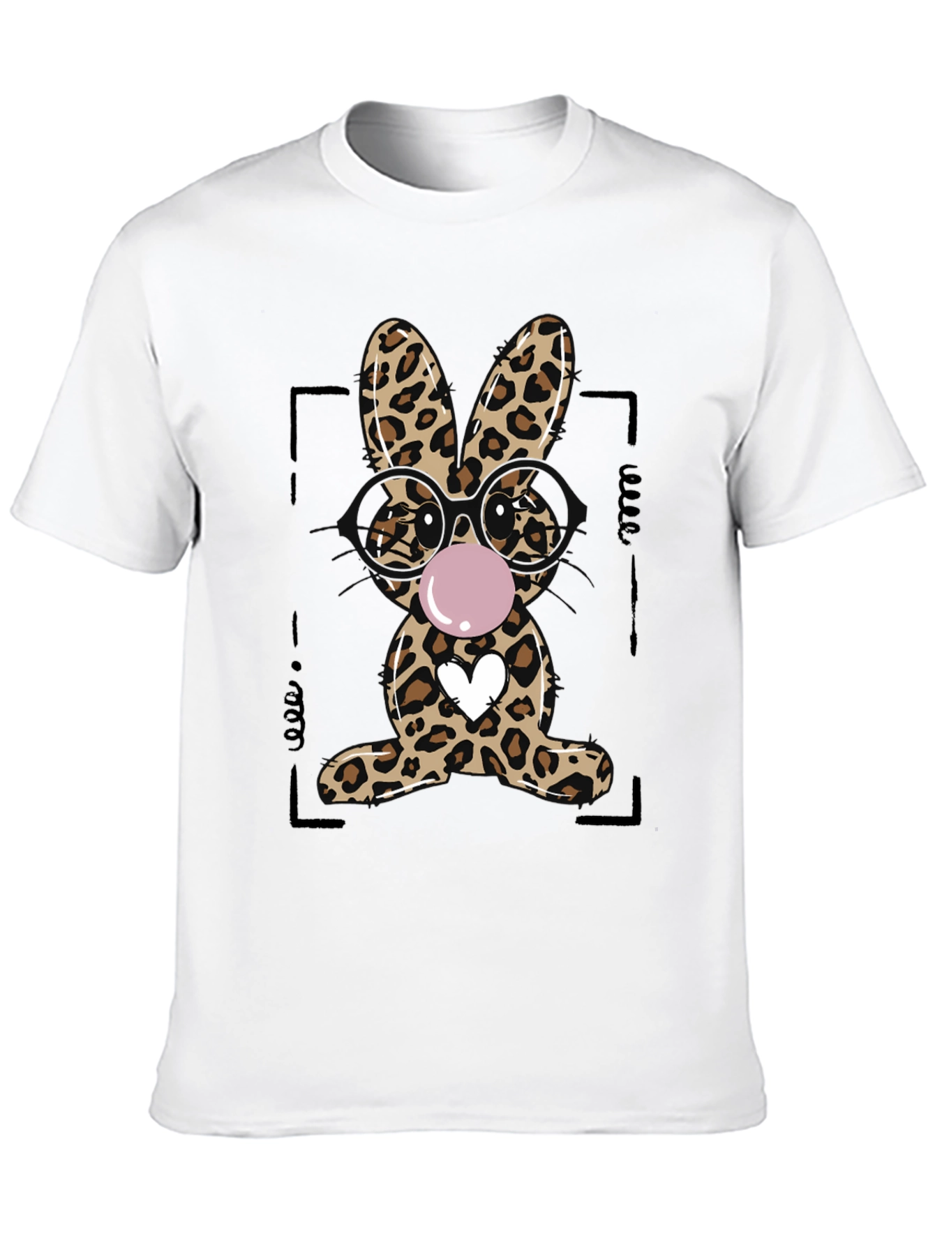 Leopard Print Bunny Graphic T-Shirt
