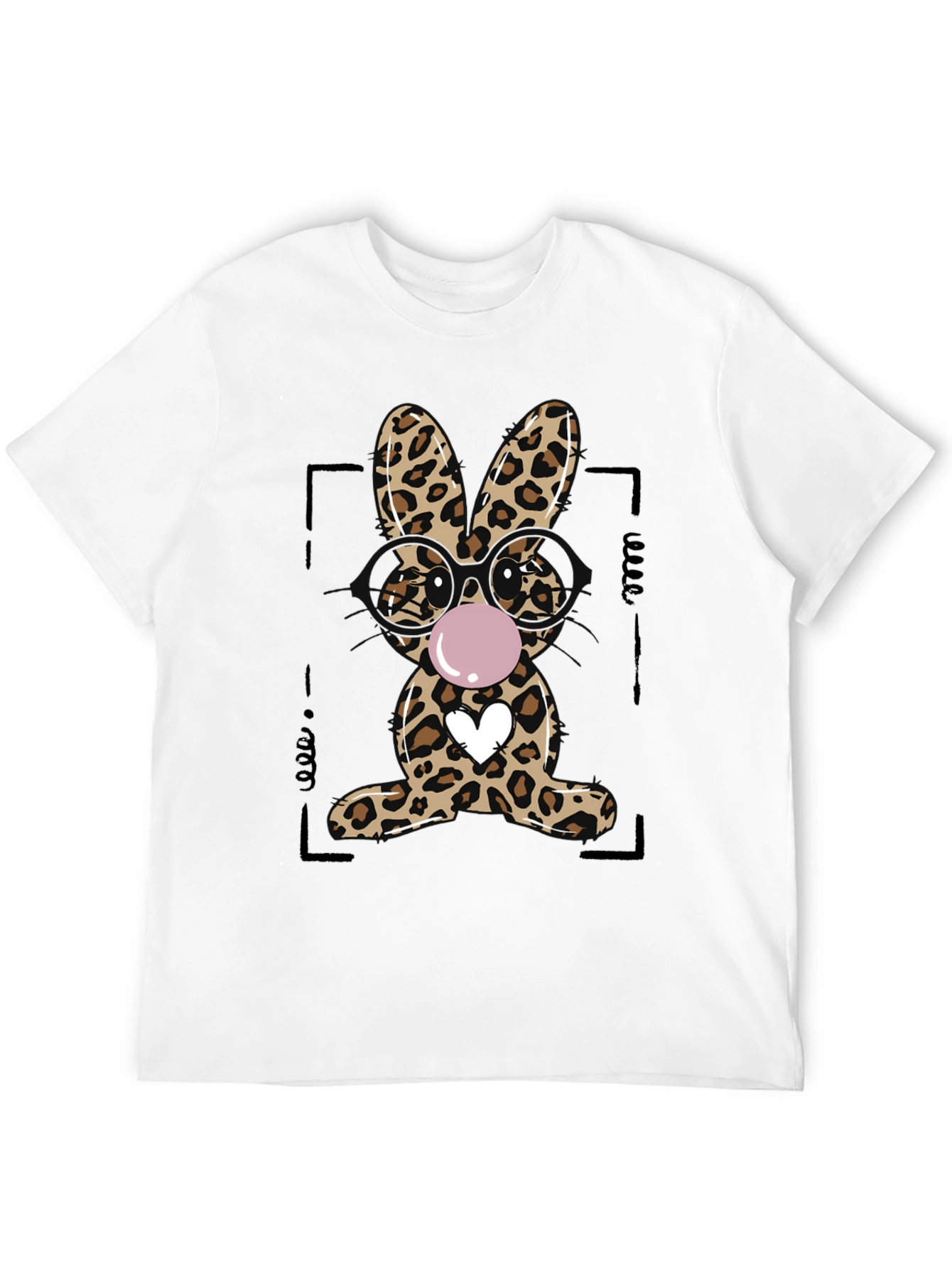 Leopard Print Bunny Graphic T-Shirt