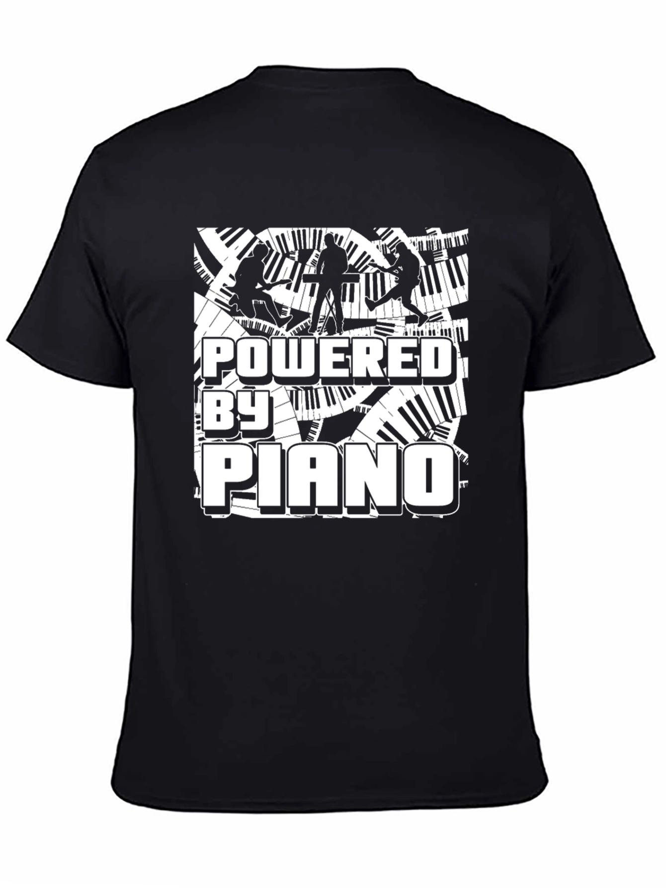 Powered By Piano Black Graphic Tee