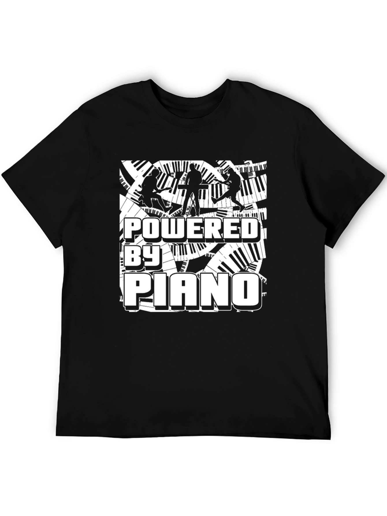 Powered By Piano Black Graphic Tee
