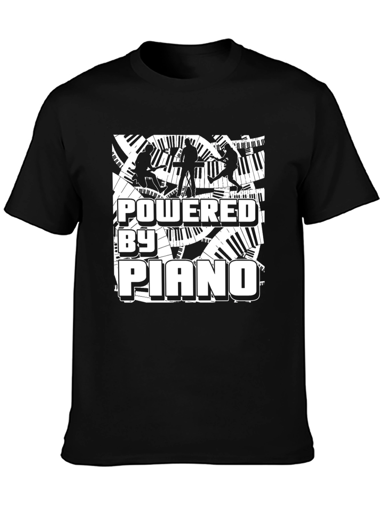 Powered By Piano Black Graphic Tee