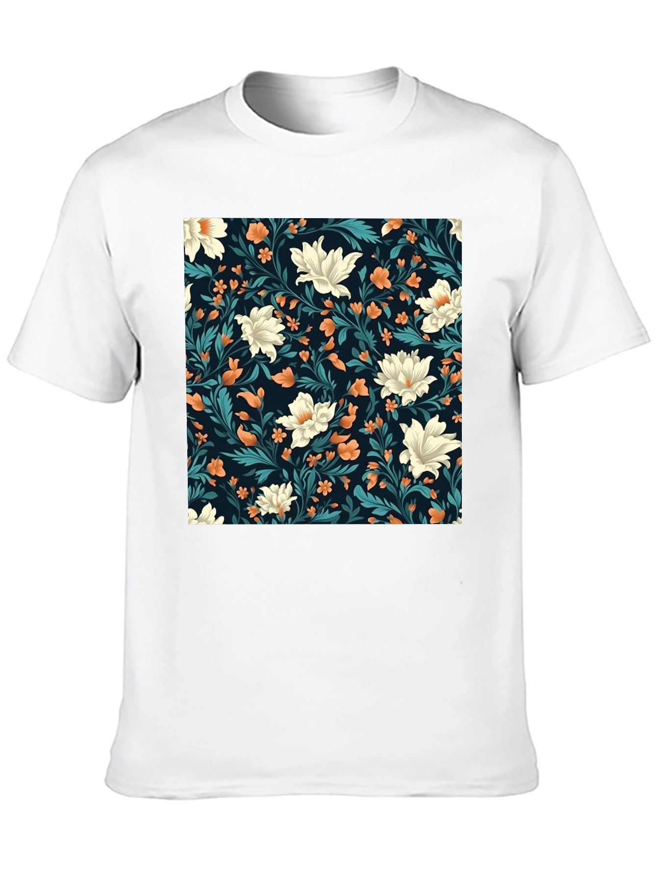 Floral Pattern Black T-Shirt - Stylish Casual Wear