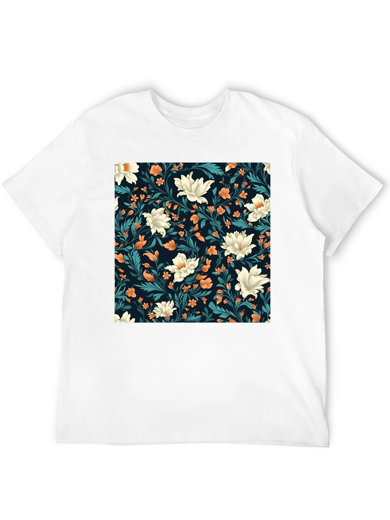Floral Pattern Black T-Shirt - Stylish Casual Wear