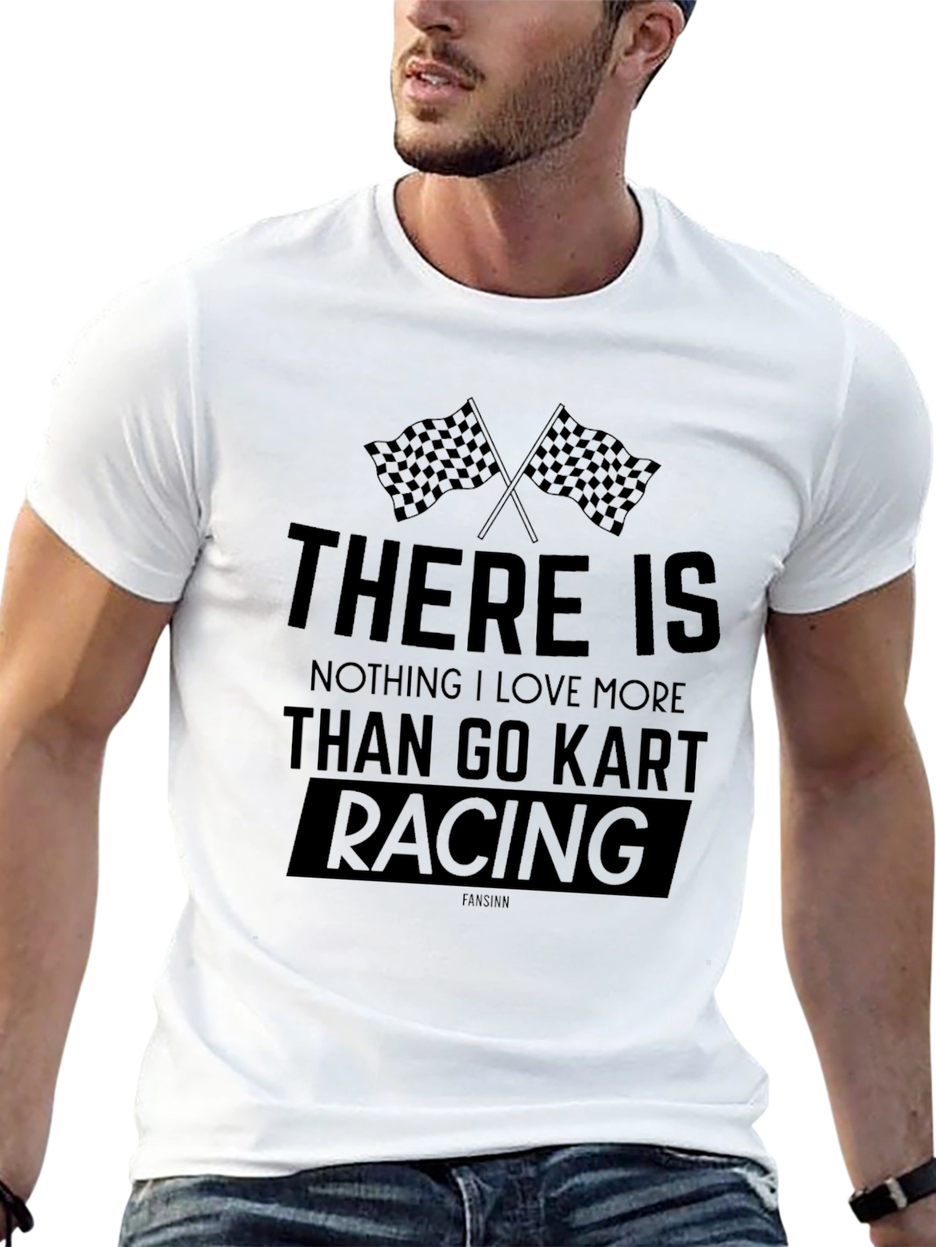 Go Kart Racing Graphic Tee - Black Cotton